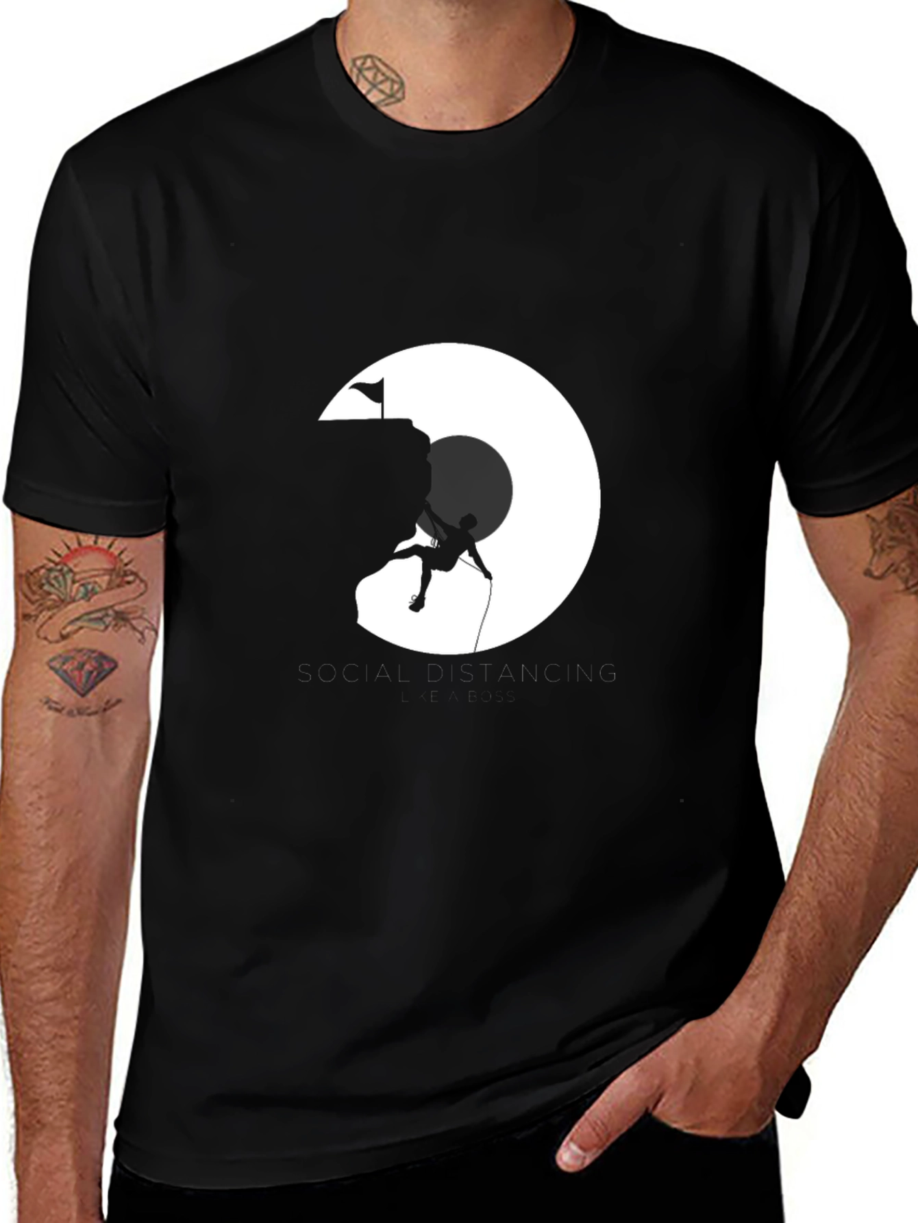 Variant 21 of Social Distancing Rock Climbing T-Shirt