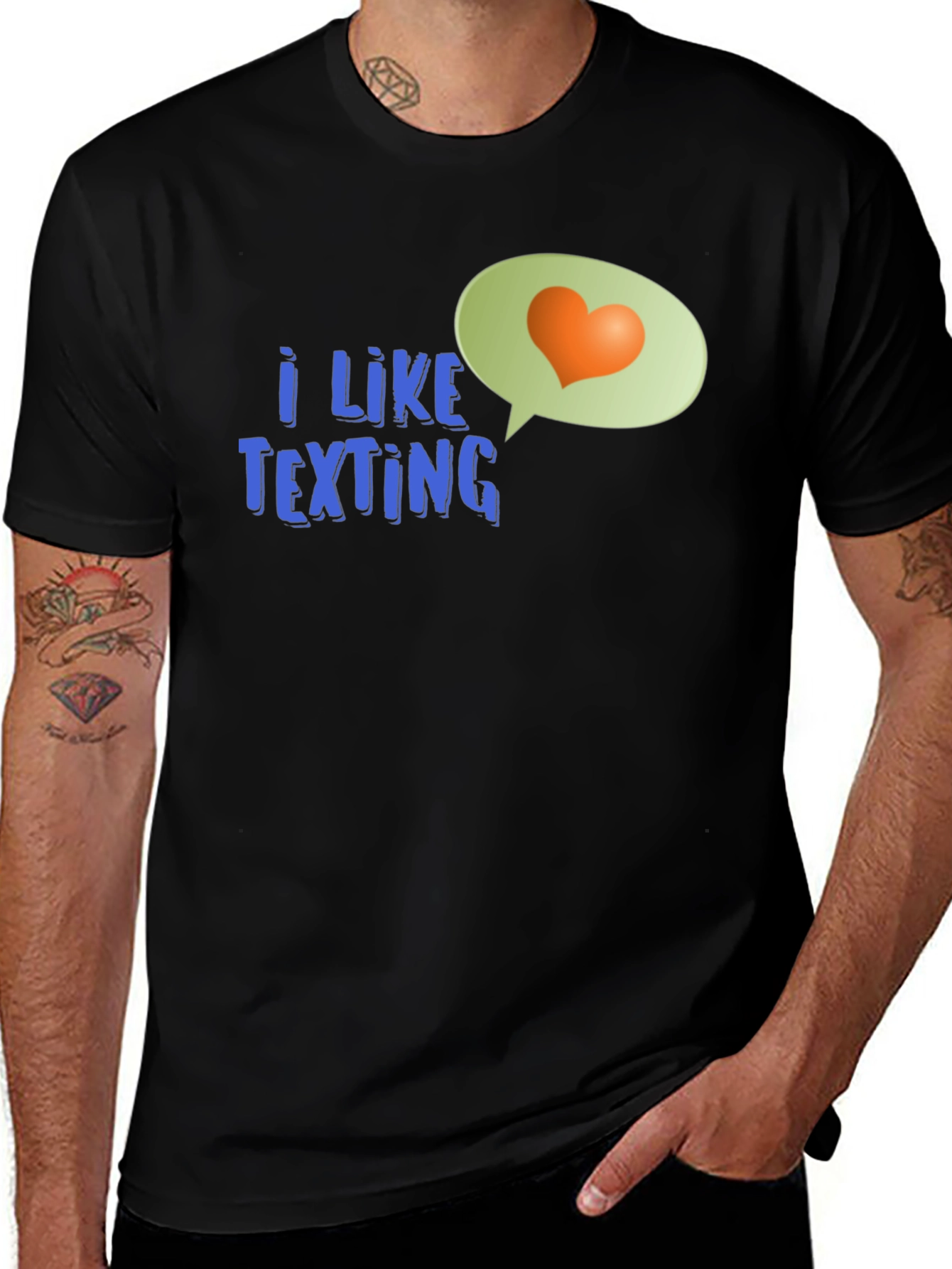 Variant 12 of I Like Texting Heart Tee - Stylish Graphic T-Shirt