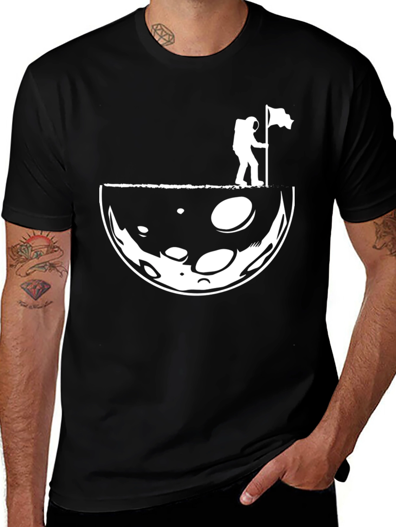 Variant 18 of Astronaut Moon Landing Graphic T-Shirt