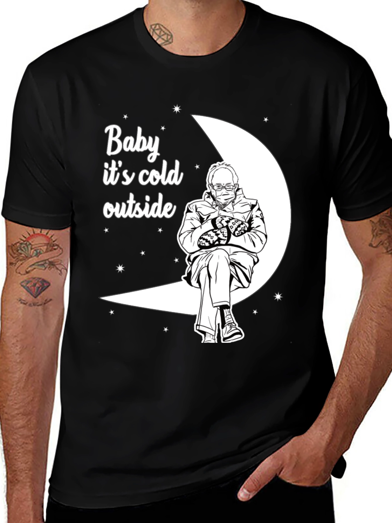 Variant 9 of Baby It's Cold Outside Bernie on the Moon T-Shirt