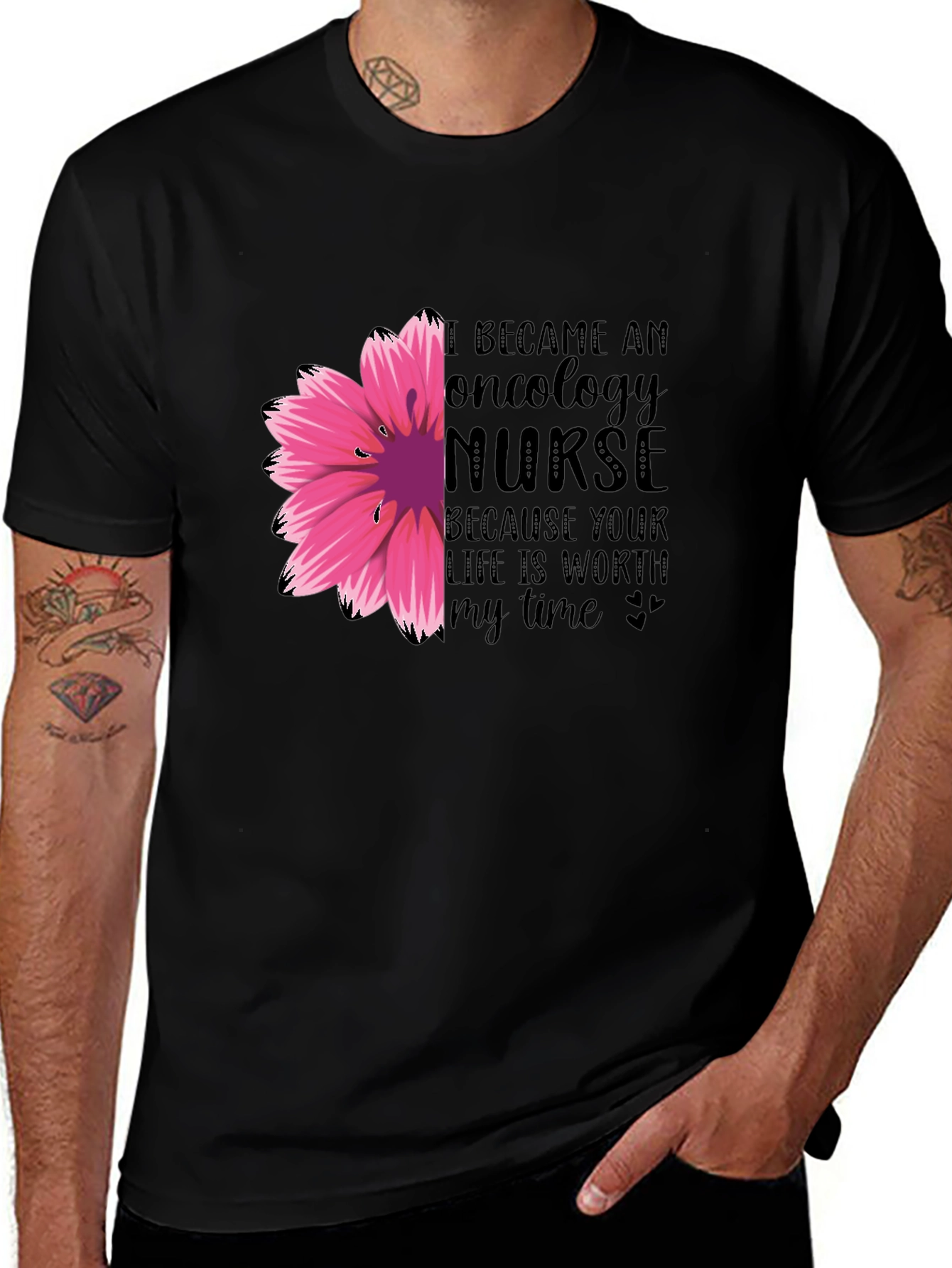 Variant 26 of Oncology Nurse Floral T-Shirt