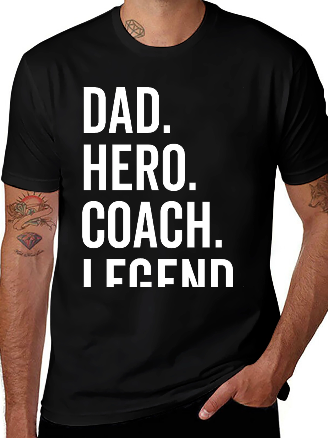 Variant 8 of Dad Hero Coach Legend Black T-Shirt
