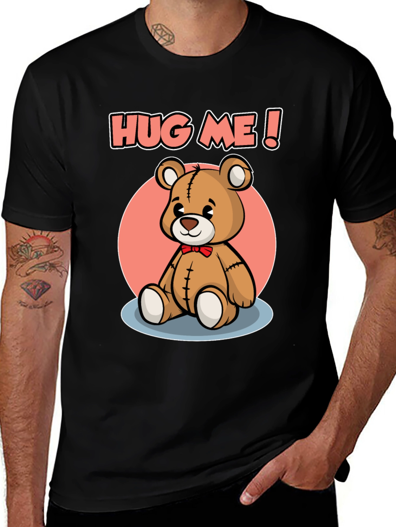 Variant 23 of Hug Me Teddy Bear Graphic Tee - Cute Comfort