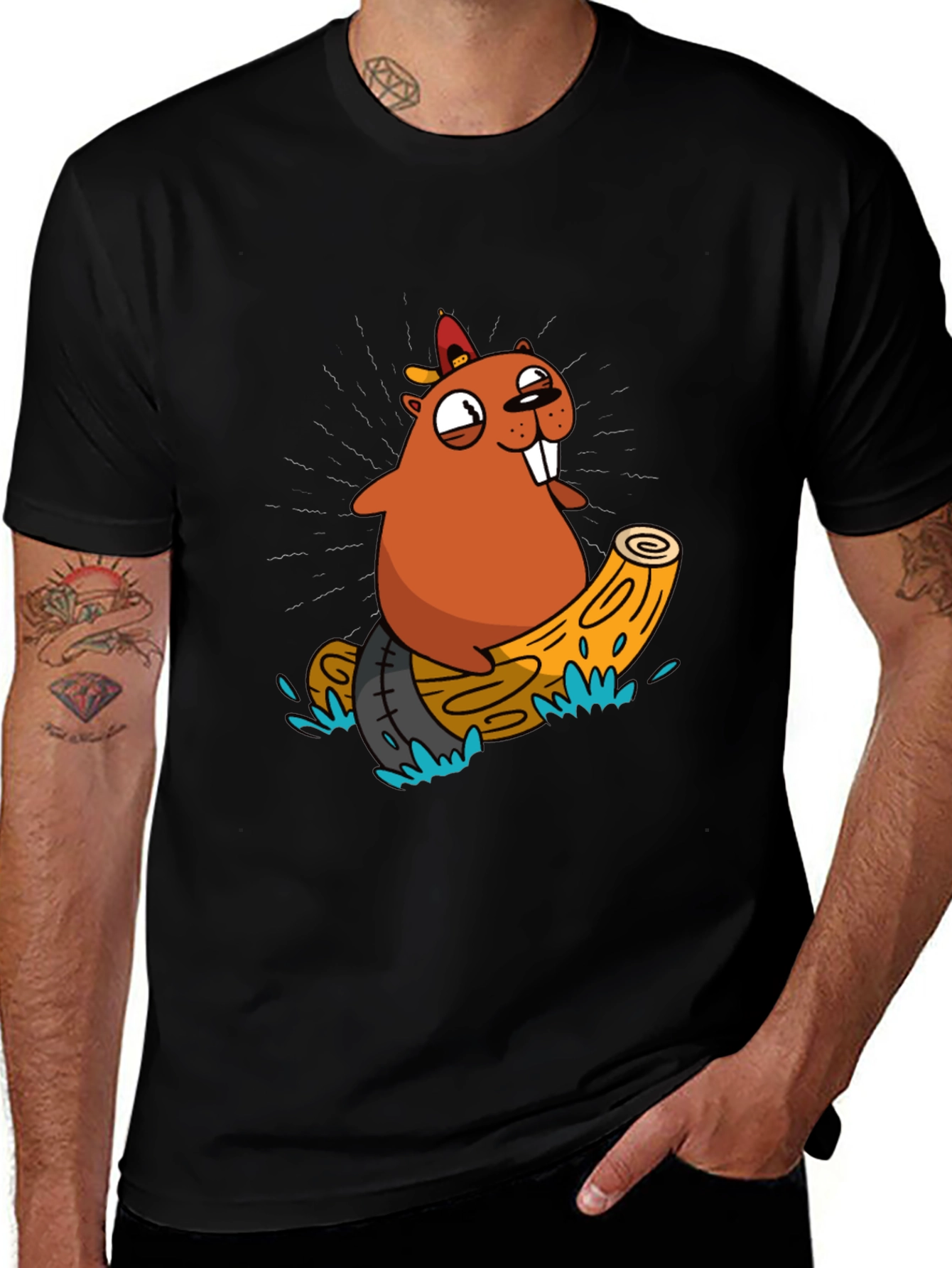 Variant 29 of Cartoon Beaver T-Shirt