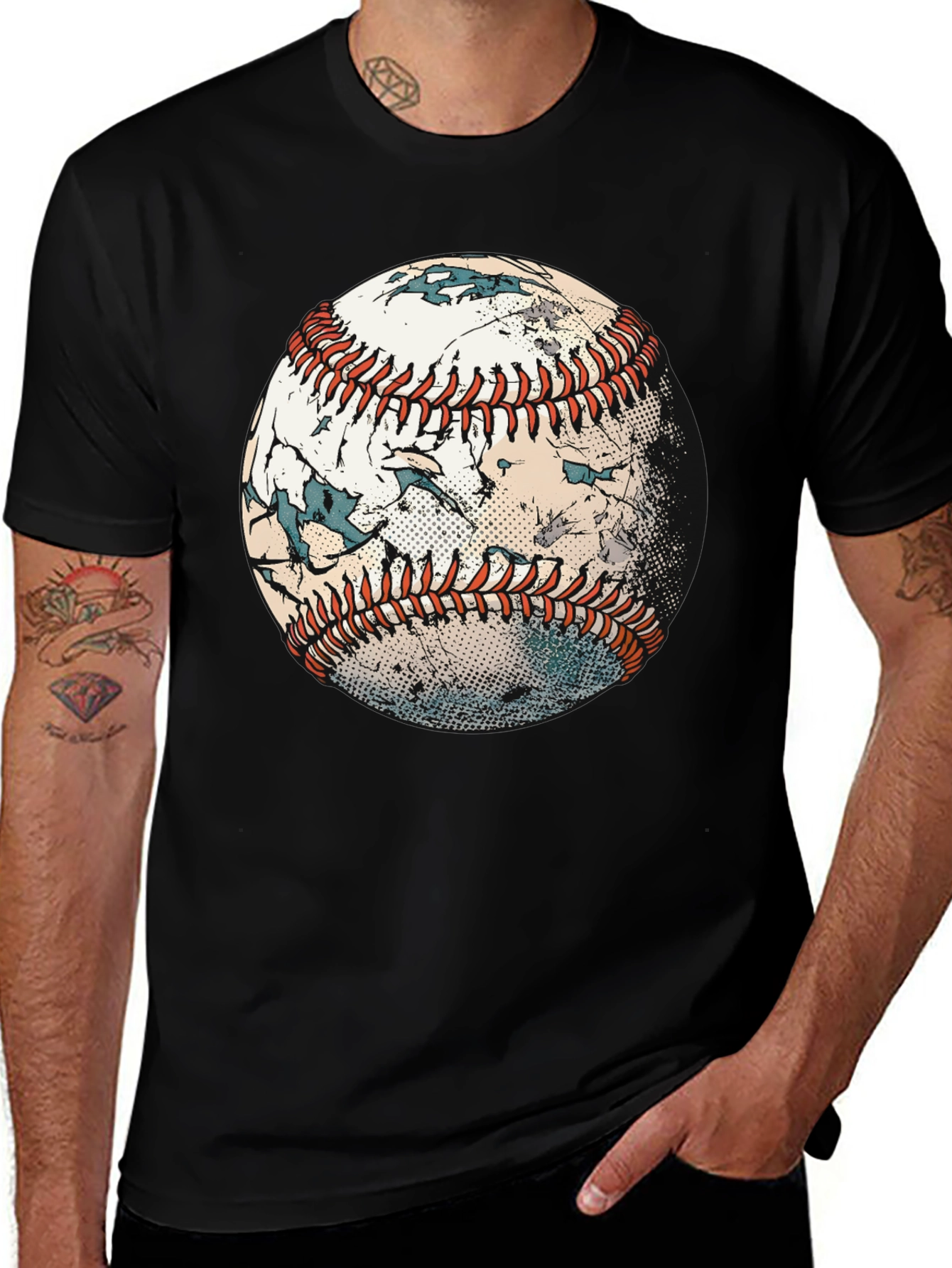 Variant 13 of Baseball T-Shirt - Distressed Graphic Tee