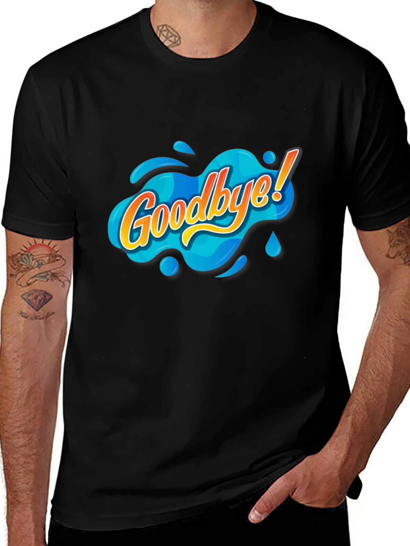 Variant 22 of Goodbye! Graphic Print Black T-Shirt