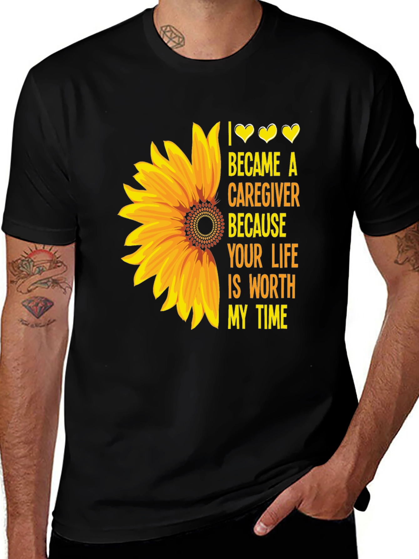 Variant 6 of Caregiver Sunflower Graphic T-Shirt