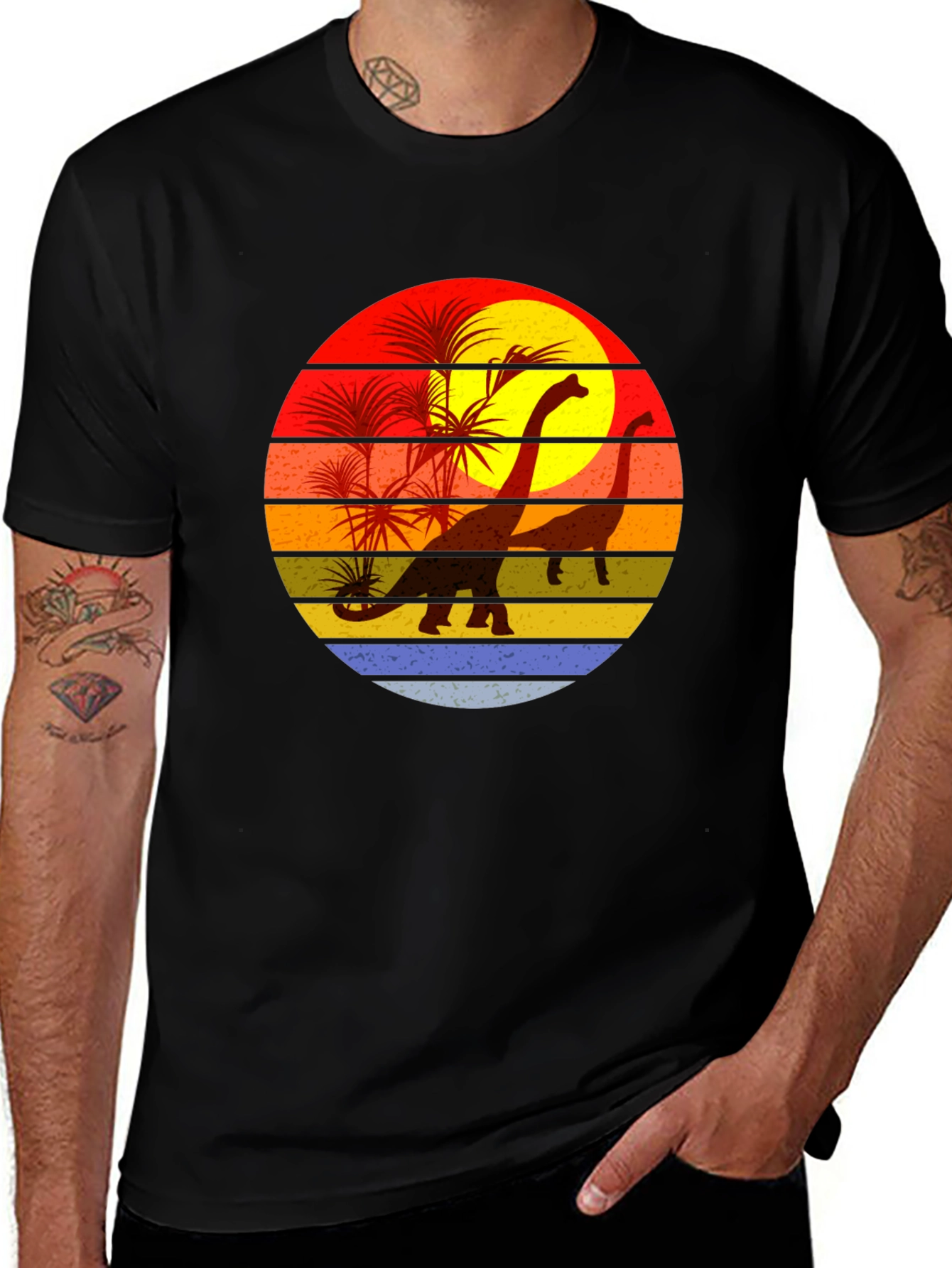 Variant 29 of Retro Dinosaur Sunset T-Shirt