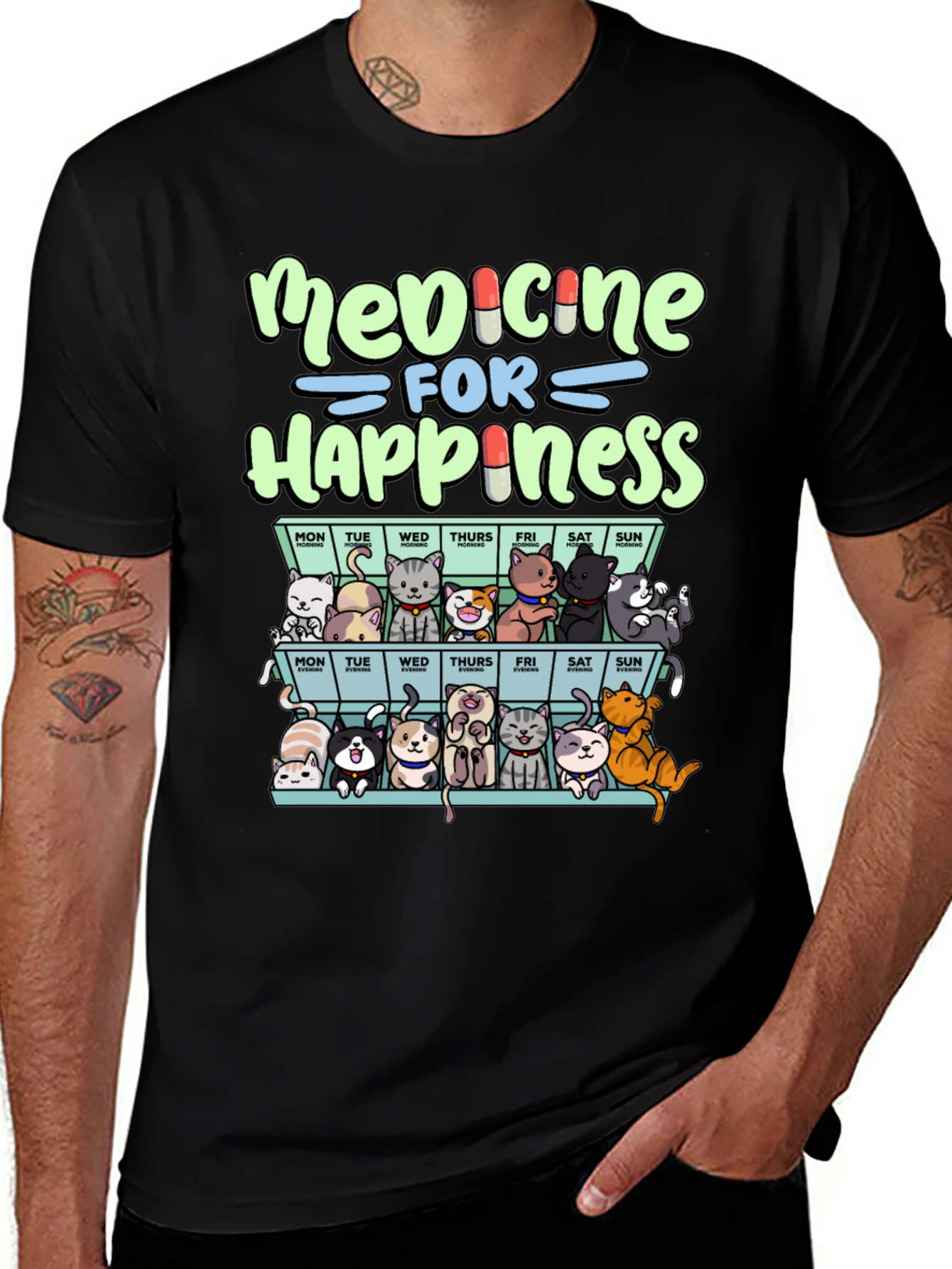 Variant 24 of Medicine For Happiness Cats T-Shirt