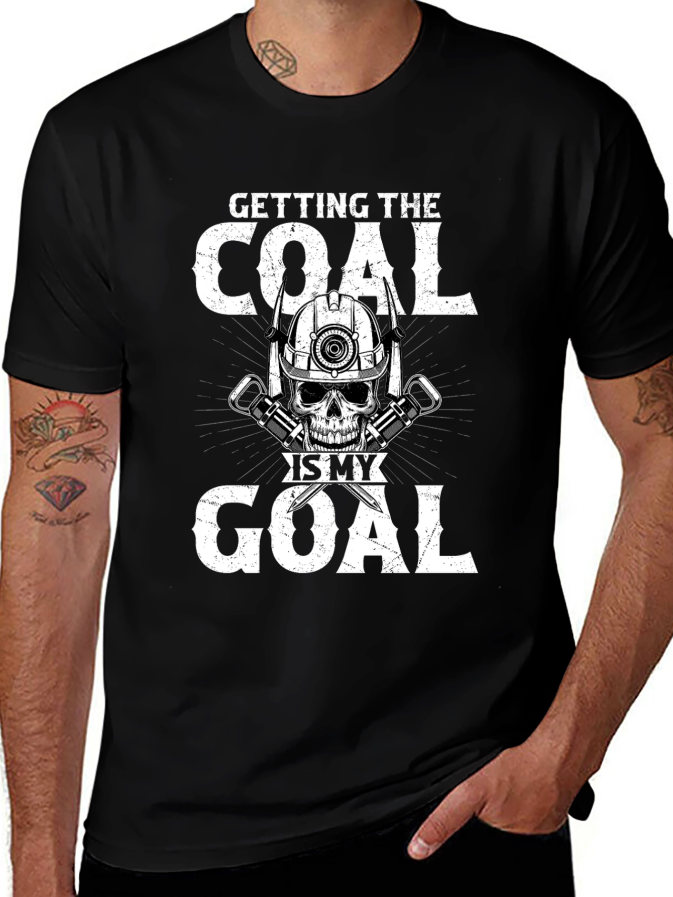 Variant 22 of Coal Miner Skull Graphic T-Shirt