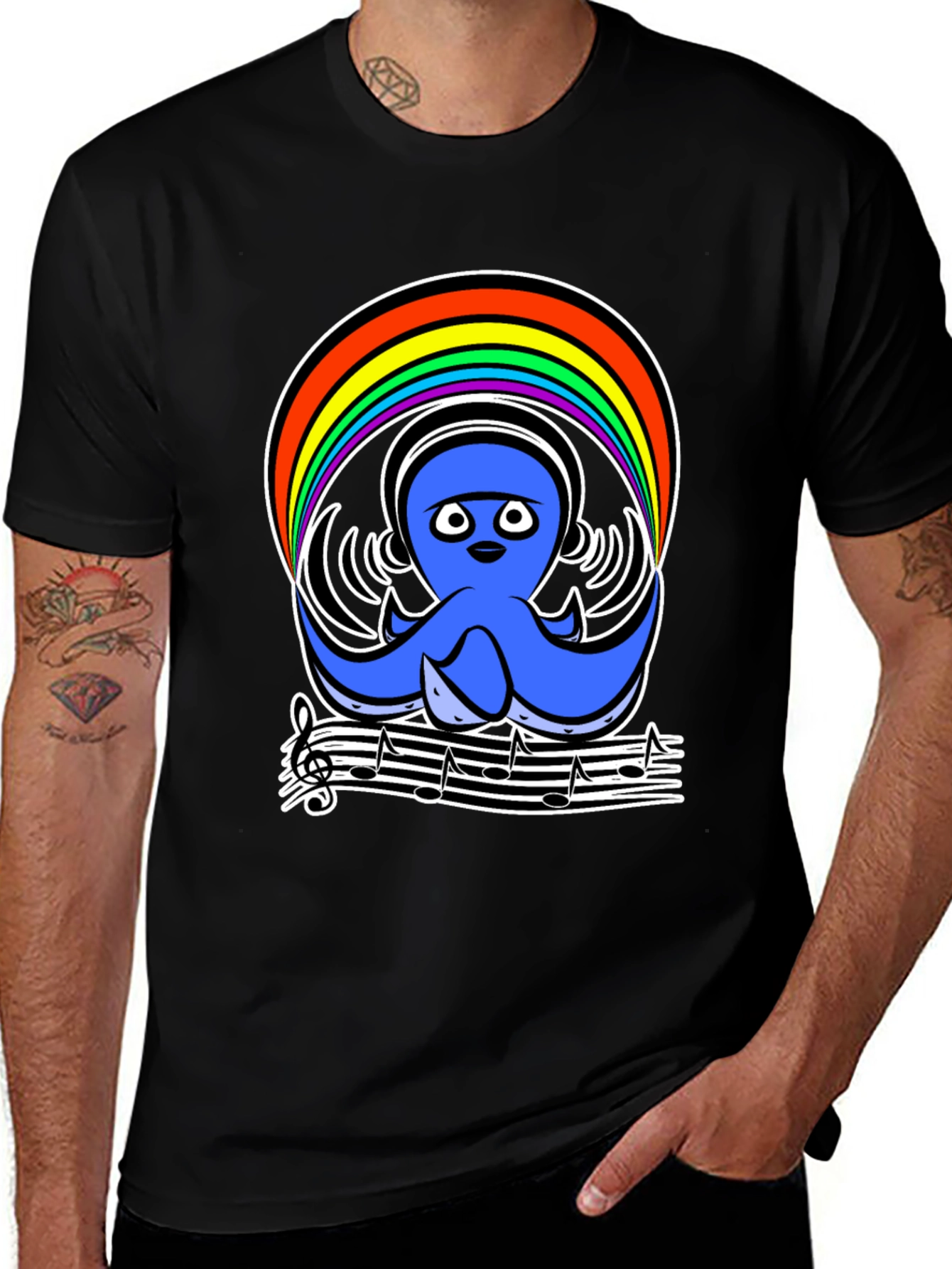 Variant 23 of Rainbow Octopus Music T-Shirt