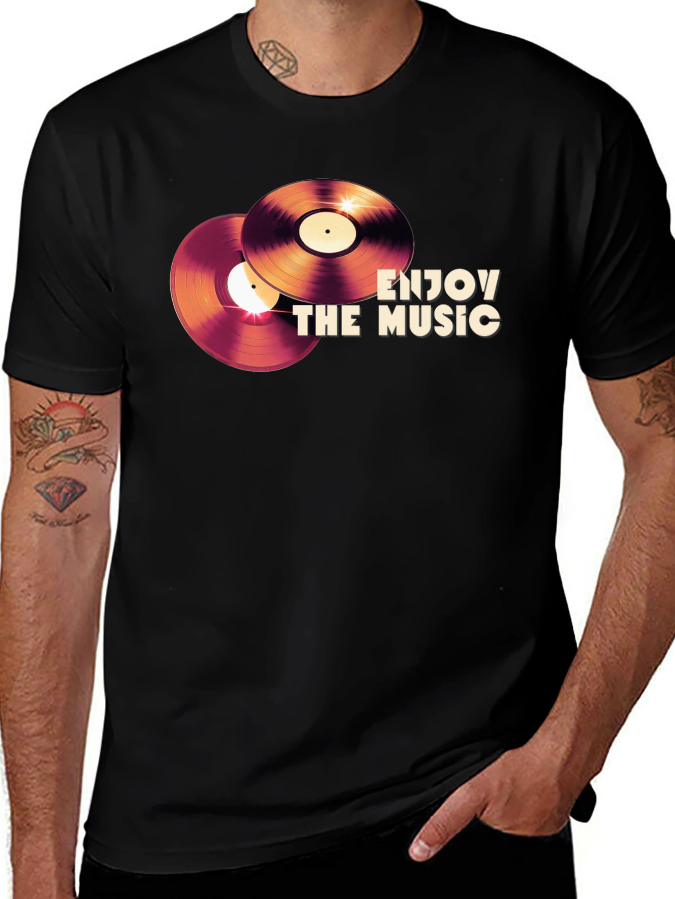 Variant 29 of Enjoy the Music Graphic Tee - Vinyl Record Design