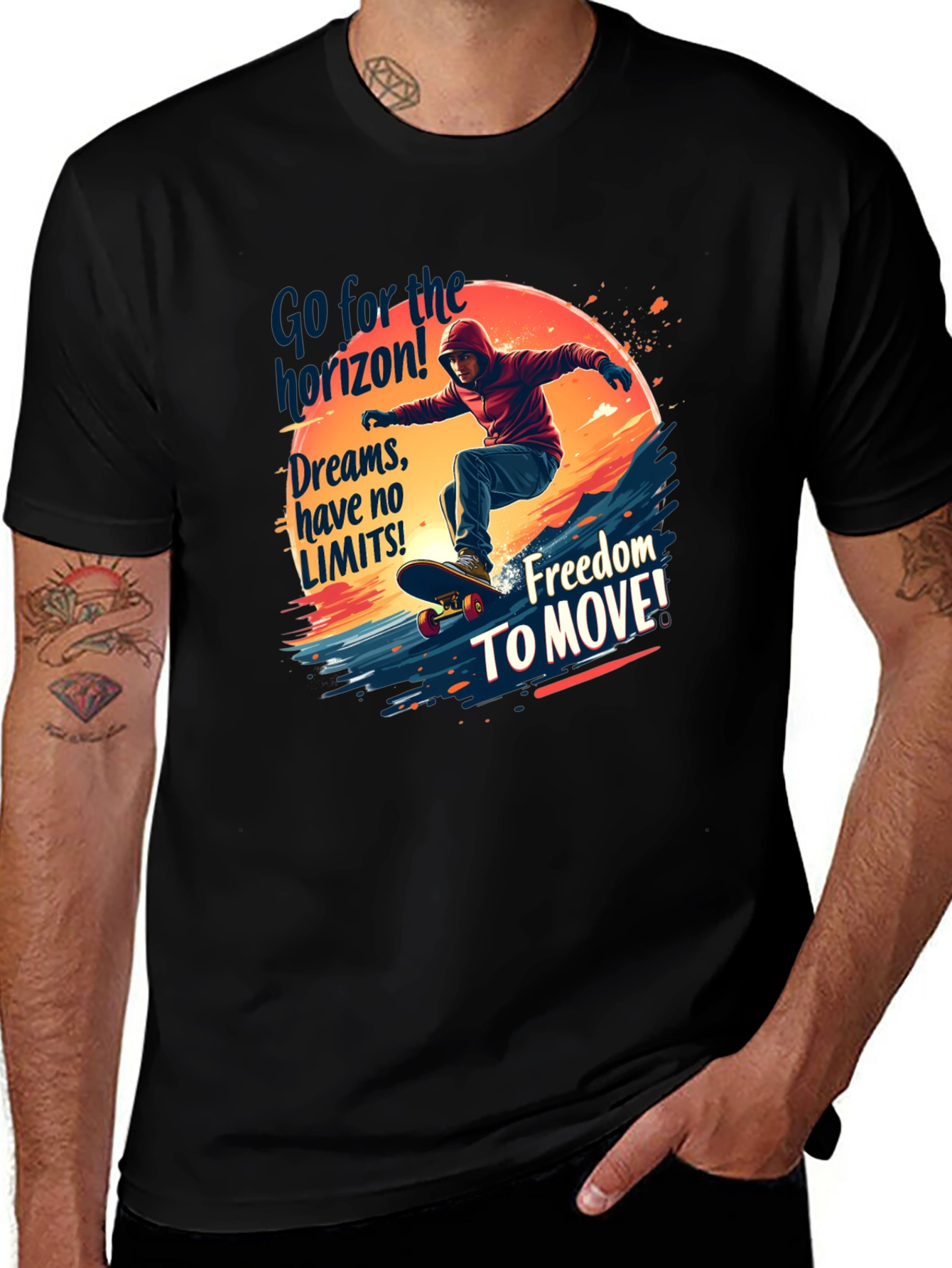 Variant 27 of Go For The Horizon T-Shirt - Freedom To Move!