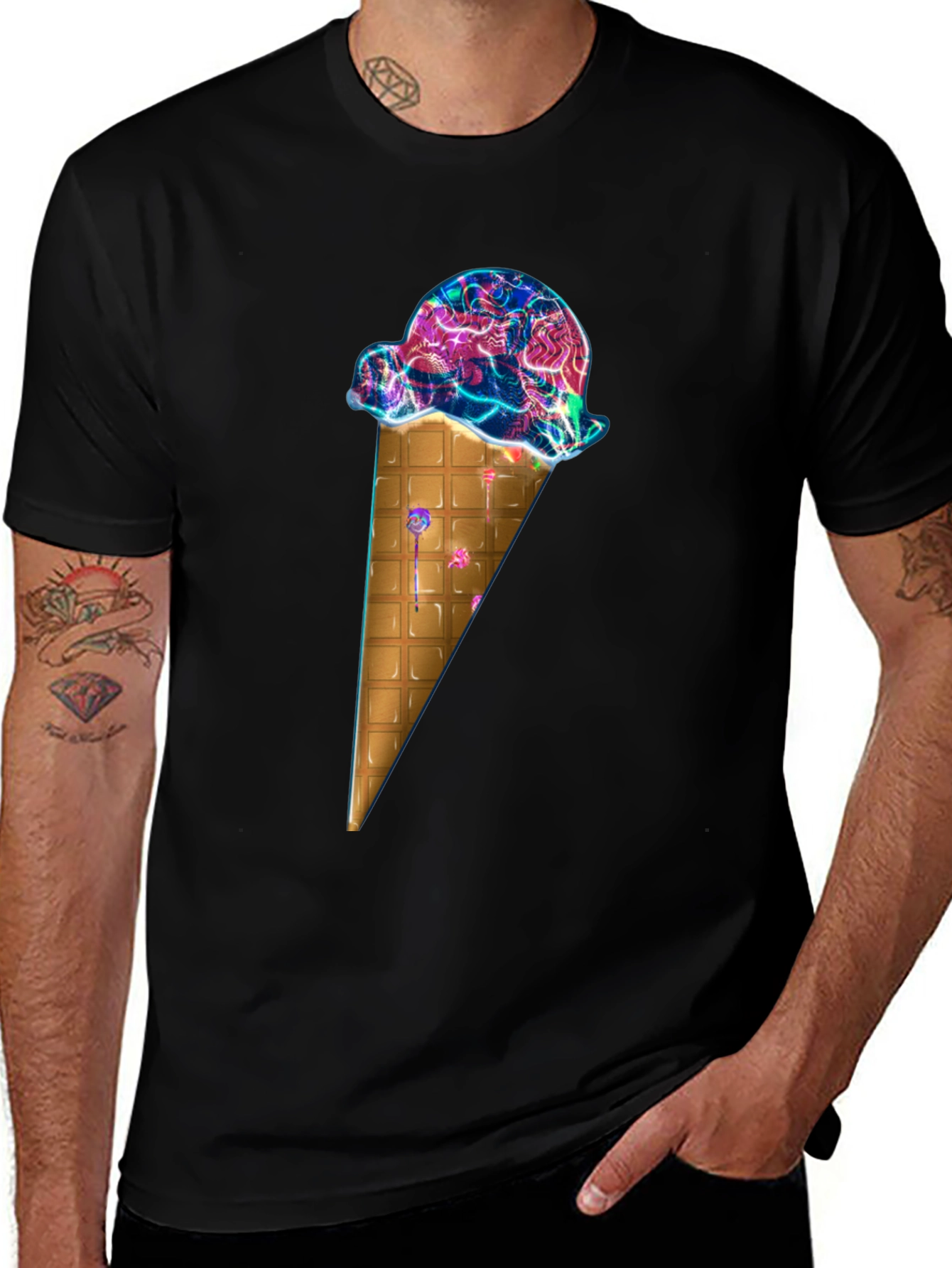 Variant 3 of Ice Cream Cone Graphic Tee - Unique Design