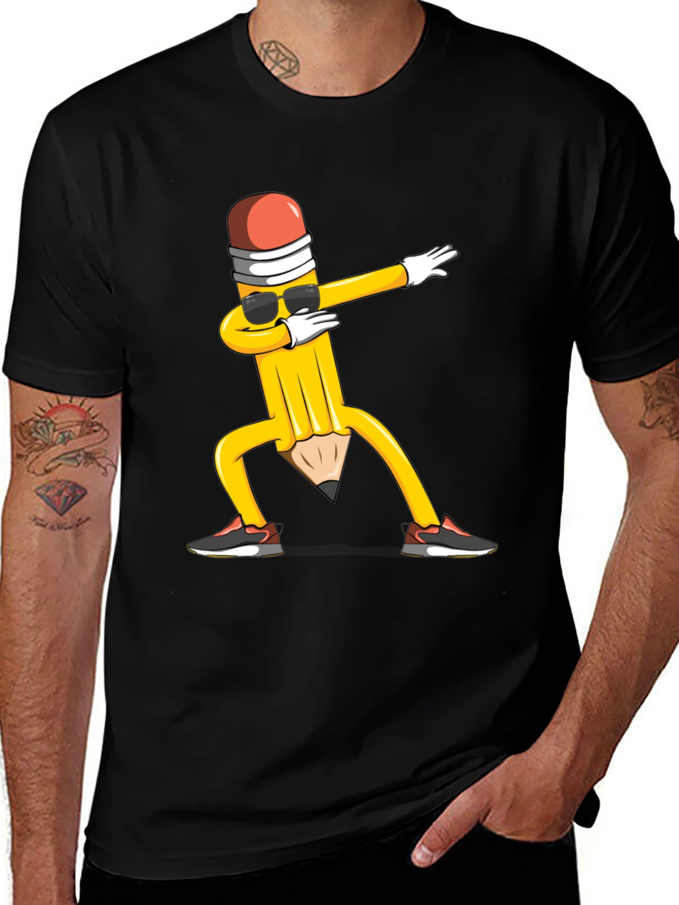 Variant 24 of Dabbing Pencil Black T-Shirt - Fun Graphic Tee