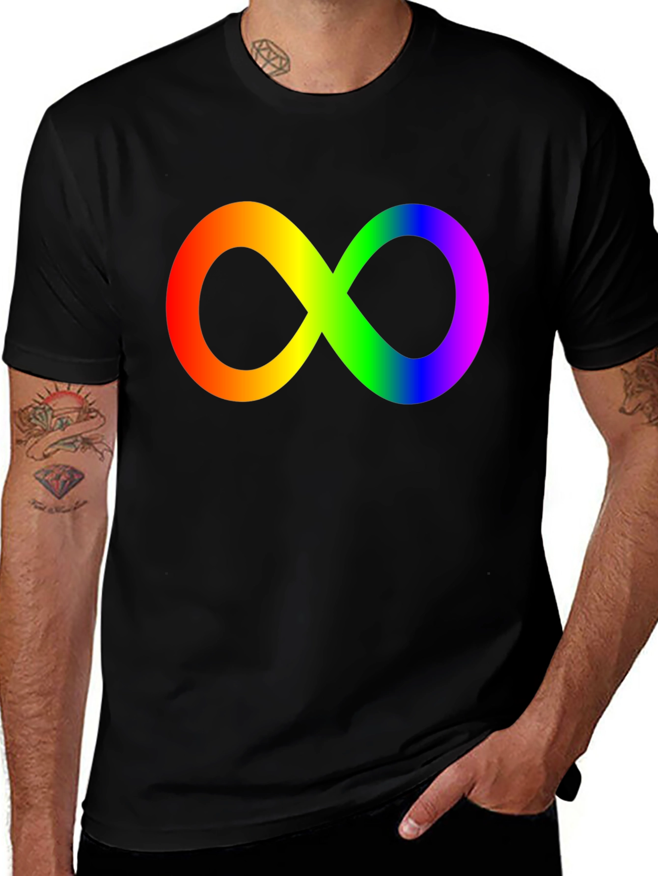 Variant 5 of Rainbow Infinity Symbol Black T-Shirt