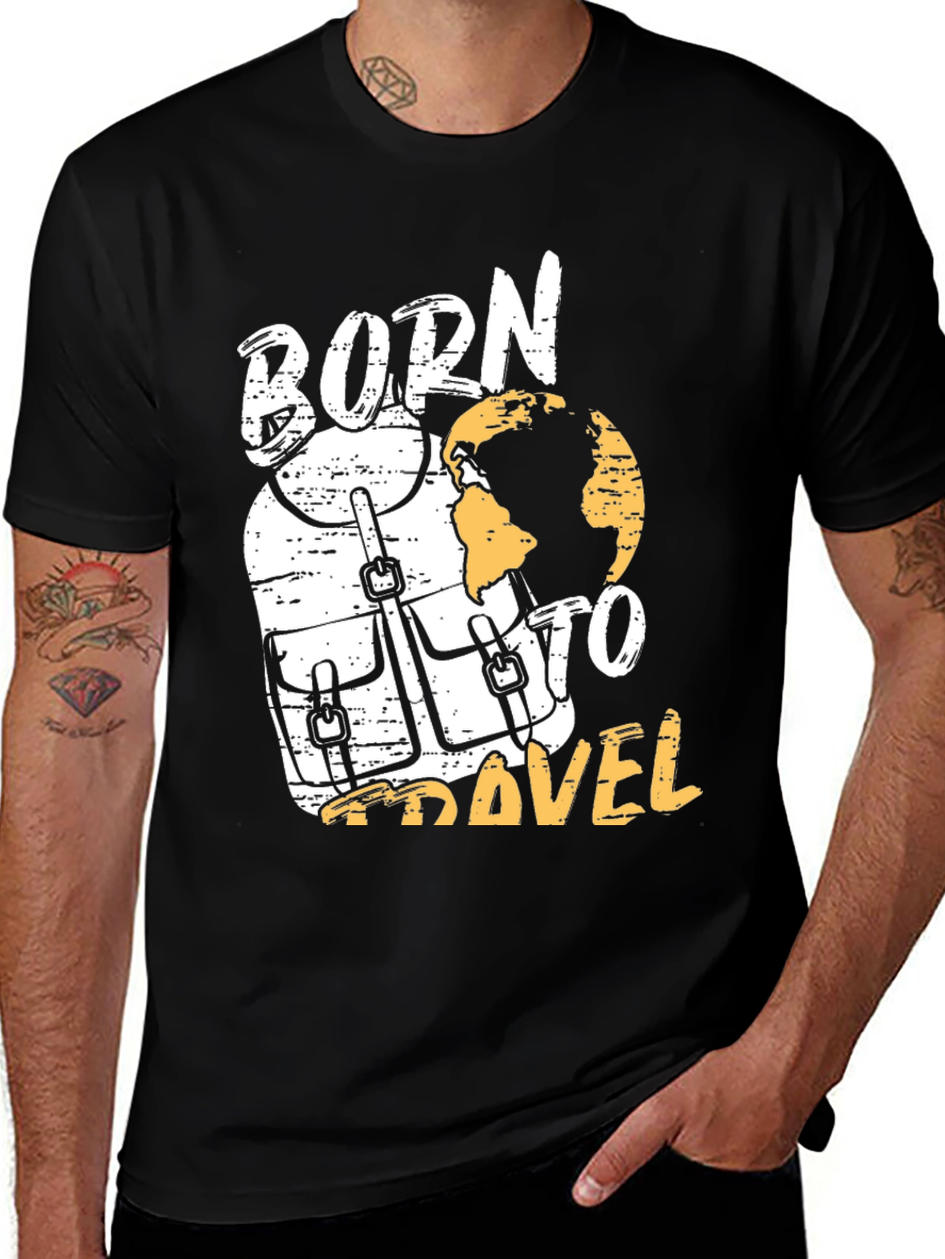 Variant 2 of Born to Travel Graphic Tee - Adventure Awaits!