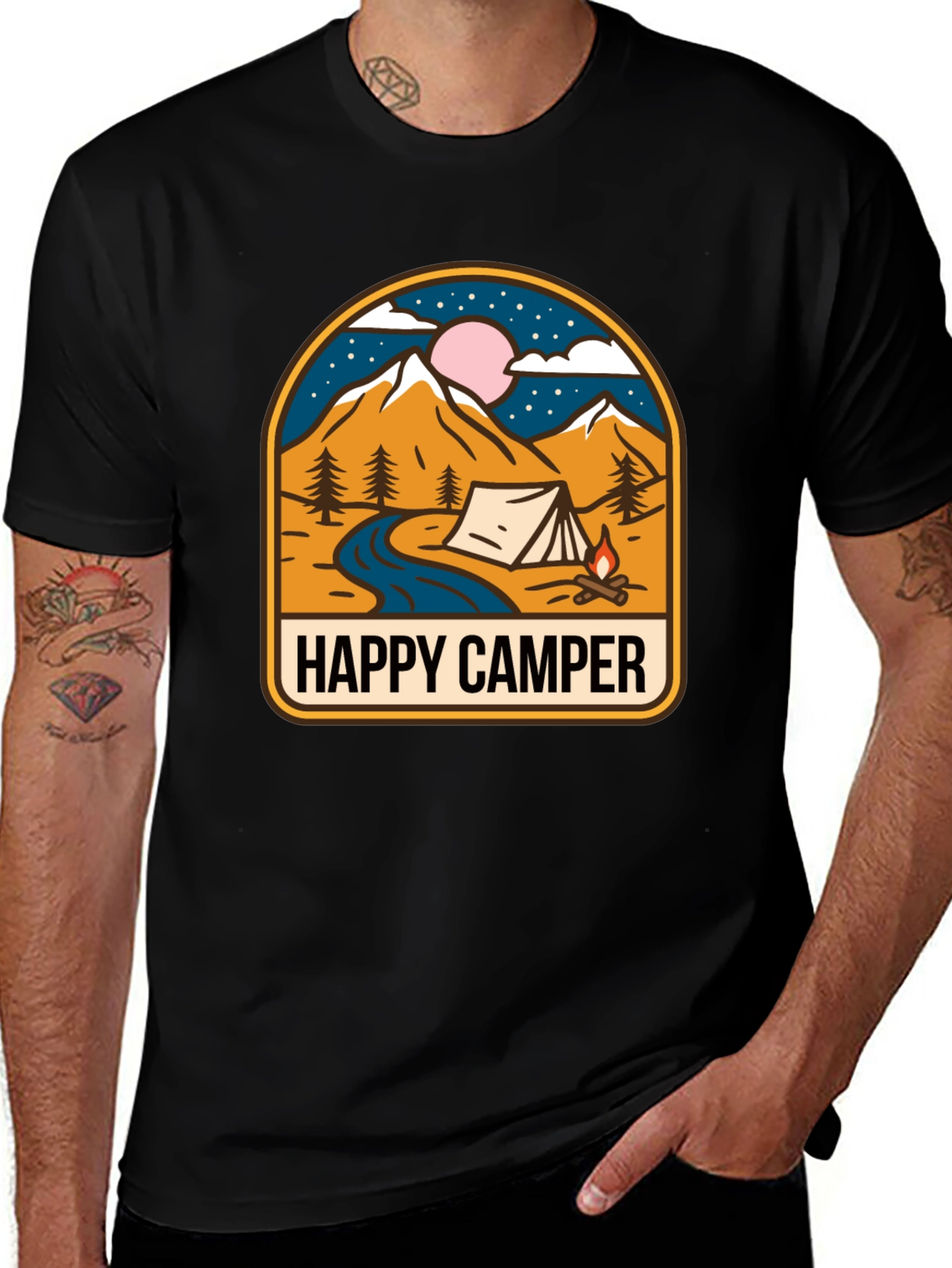 Variant 30 of Happy Camper Graphic Tee - Outdoor Adventure Shirt