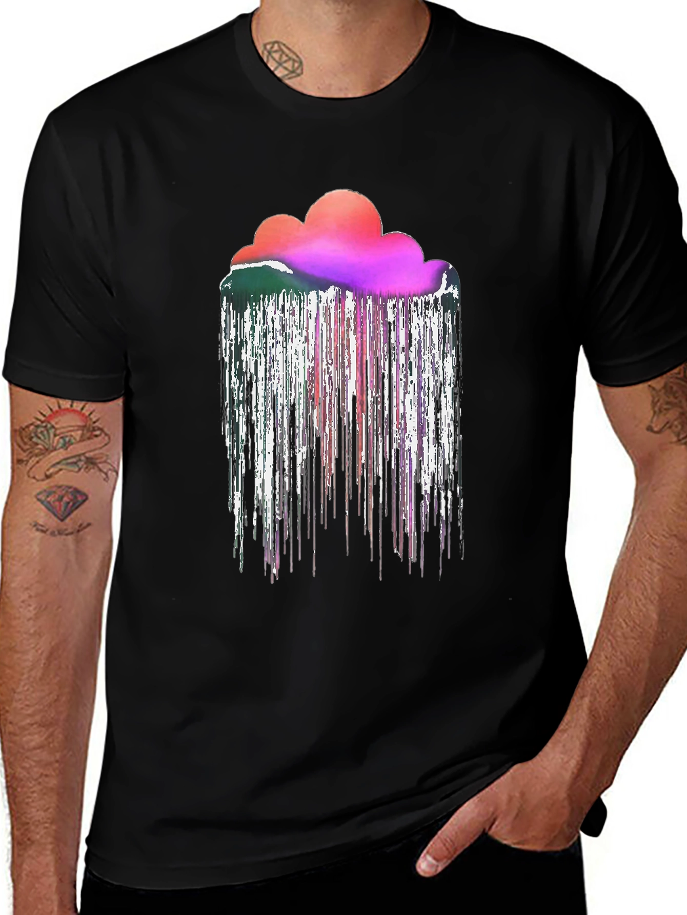 Variant 27 of Abstract Cloud Rain T-Shirt - Unique Design