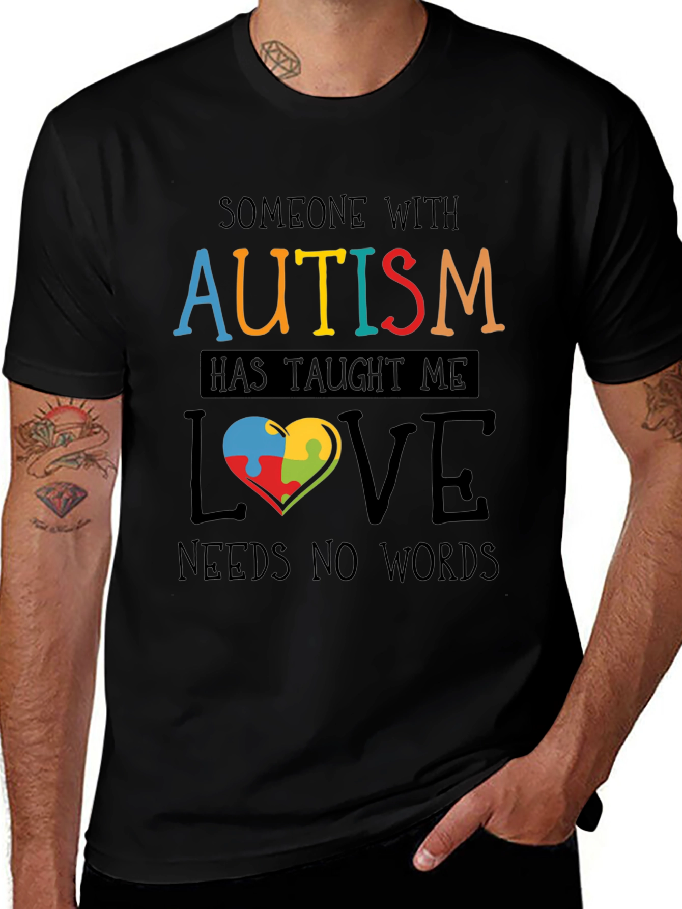 Variant 30 of Autism Awareness T-Shirt: Someone With Autism Has Taught Me Love