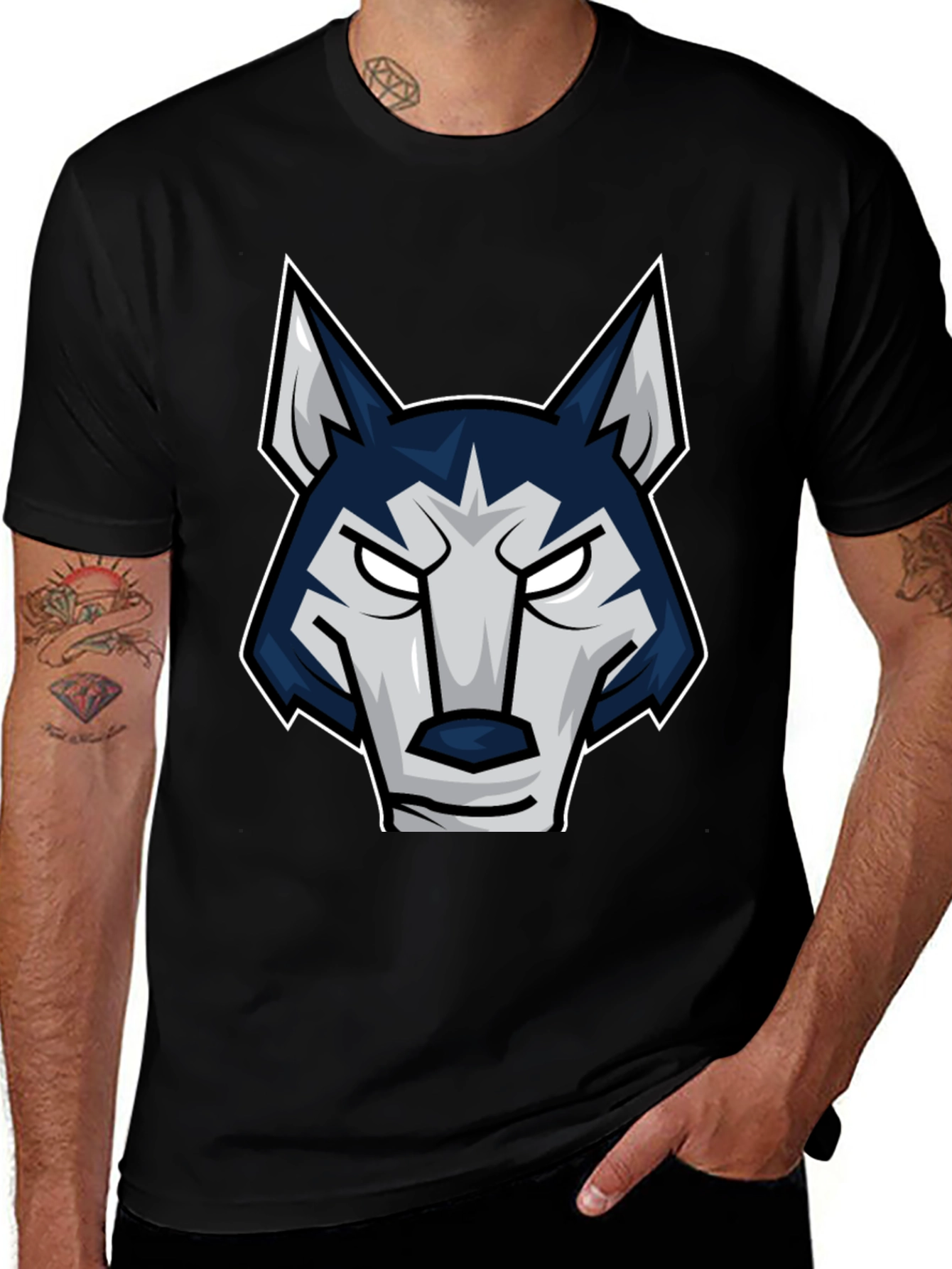 Variant 24 of Cool Wolf Graphic T-Shirt - Fierce Design