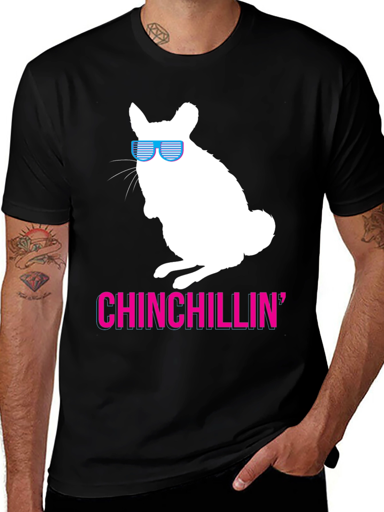 Variant 23 of Chinchillin' T-Shirt Funny Chinchilla Graphic Tee