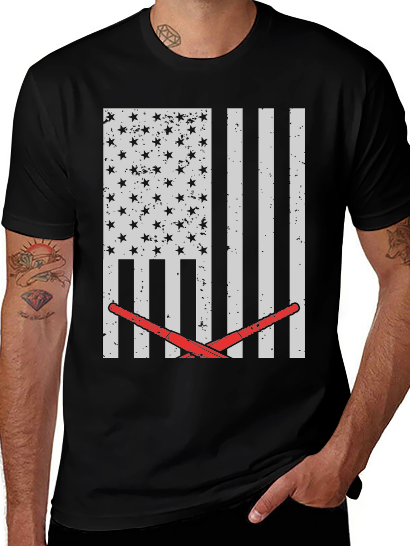 Variant 26 of American Flag Lacrosse T-Shirt