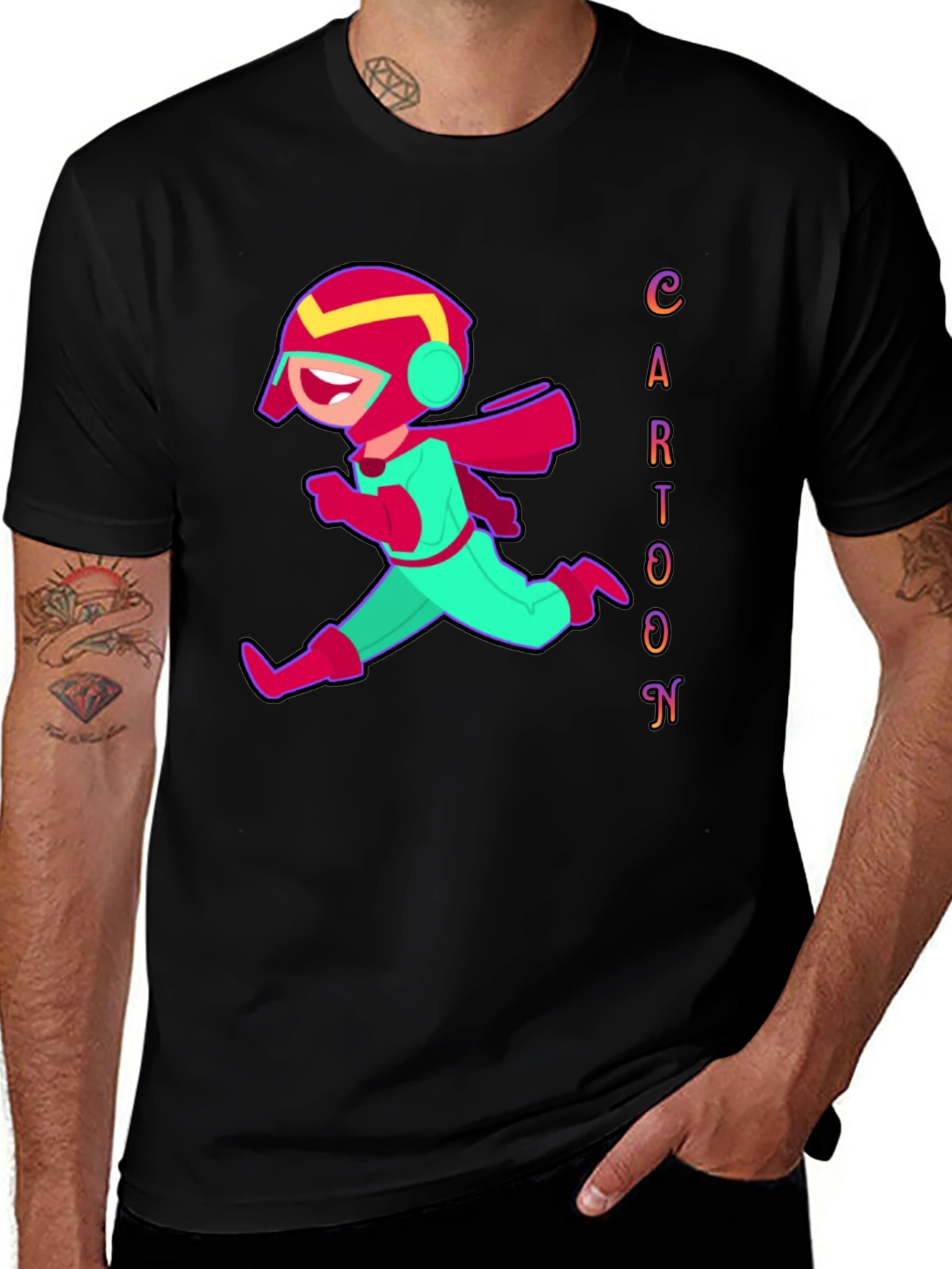 Variant 22 of Cartoon Character Black T-Shirt