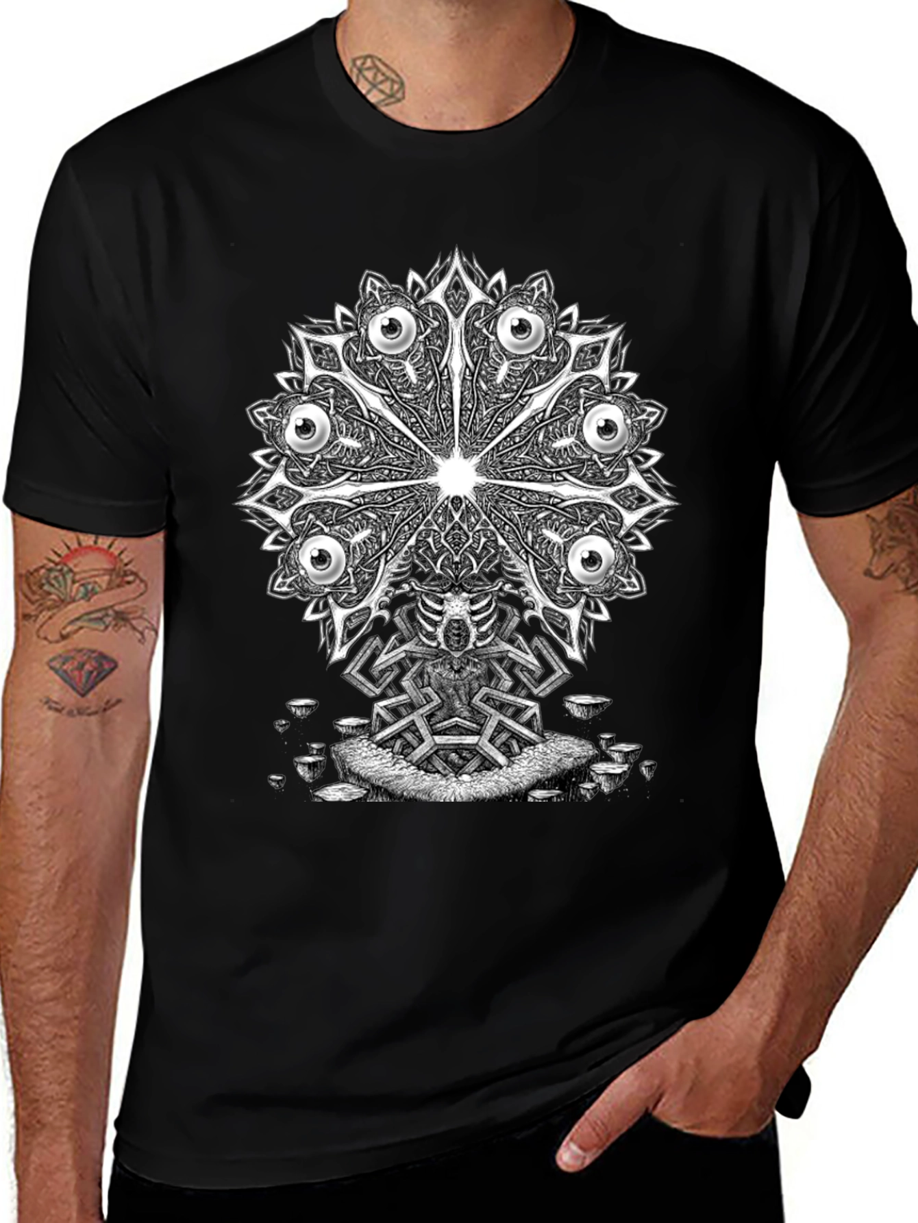 Variant 19 of Eye Mandala Graphic Tee - Unique Design