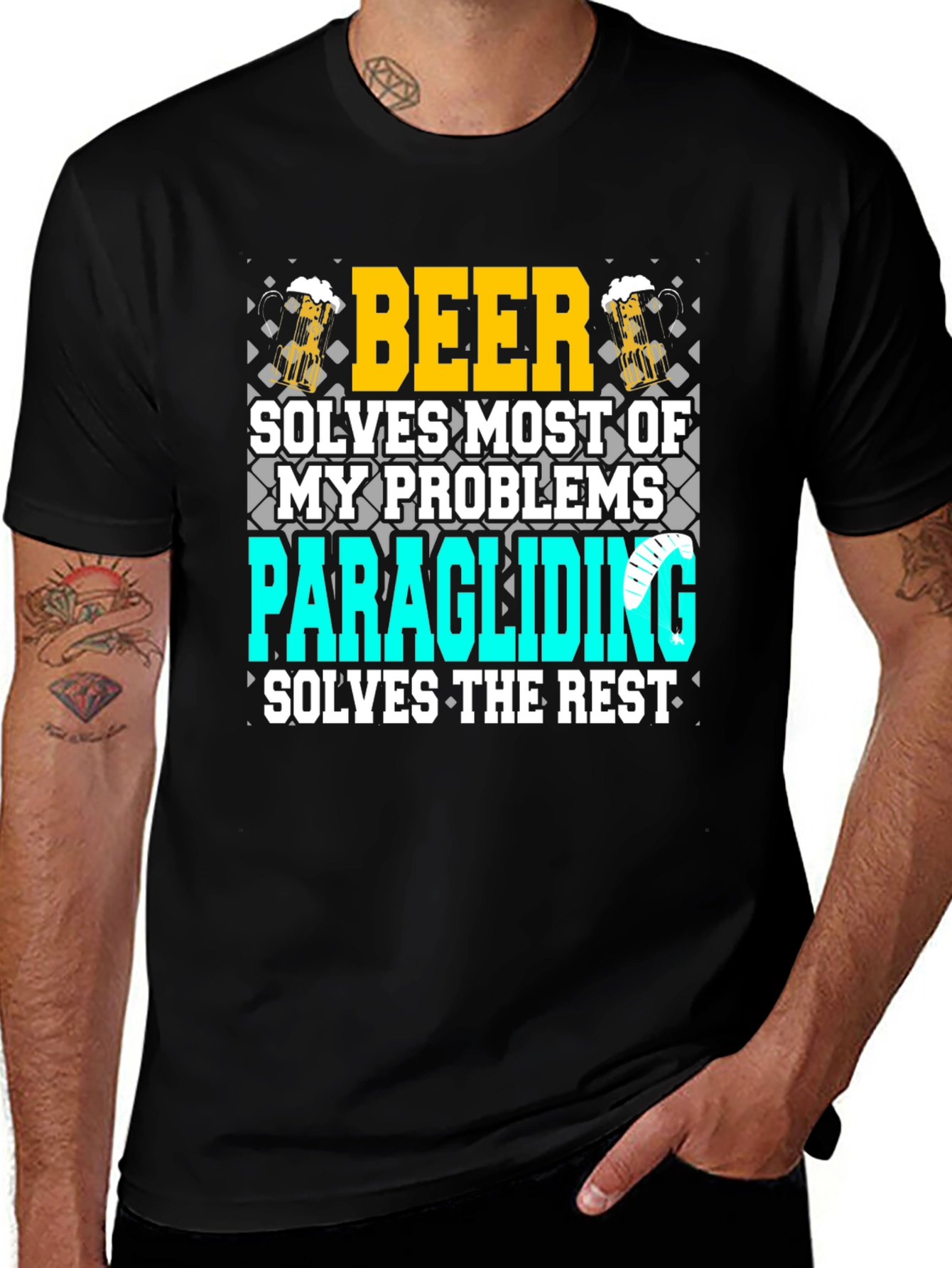 Variant 6 of Beer and Paragliding T-Shirt