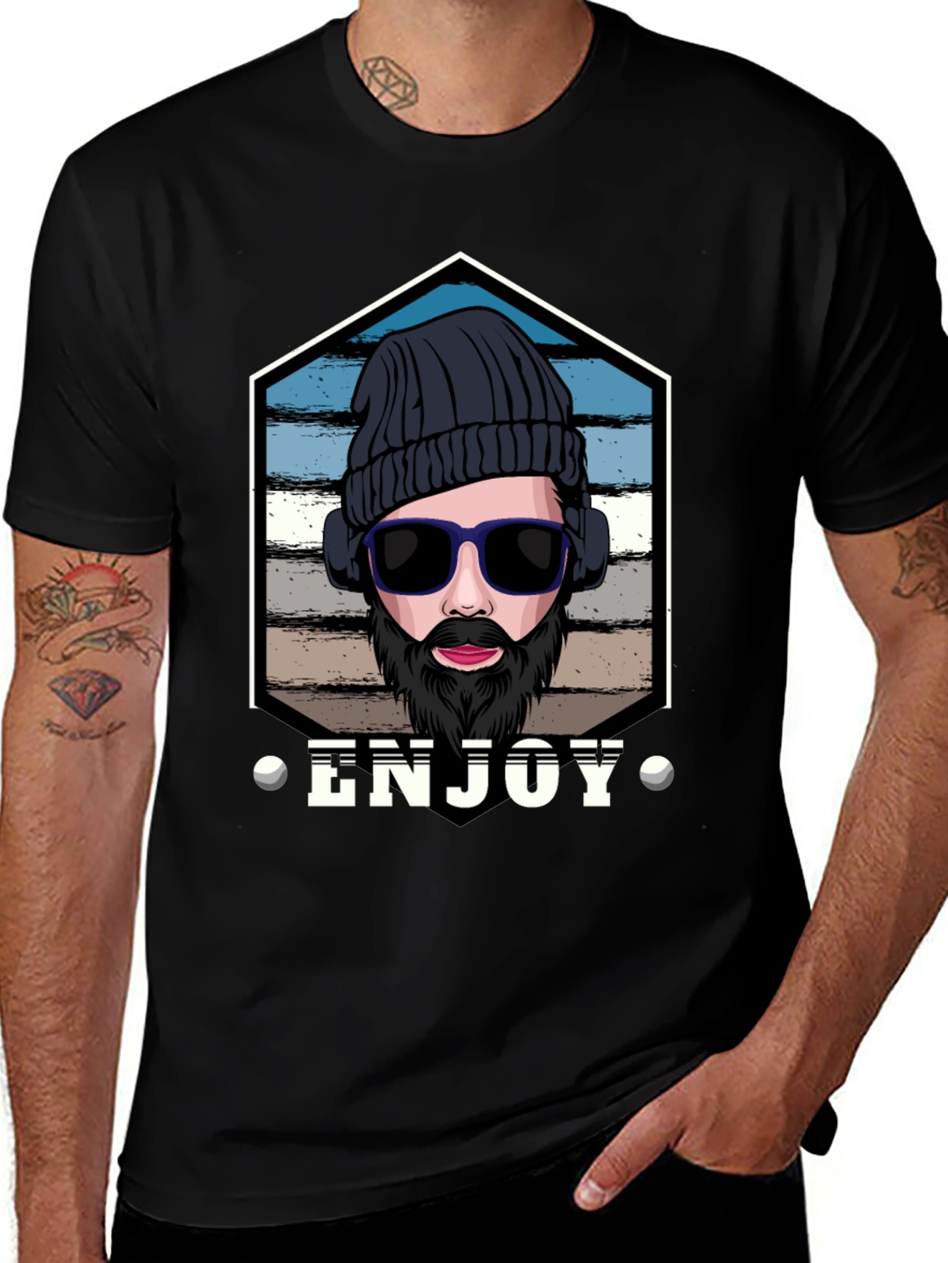 Enjoy Bearded Man T-Shirt