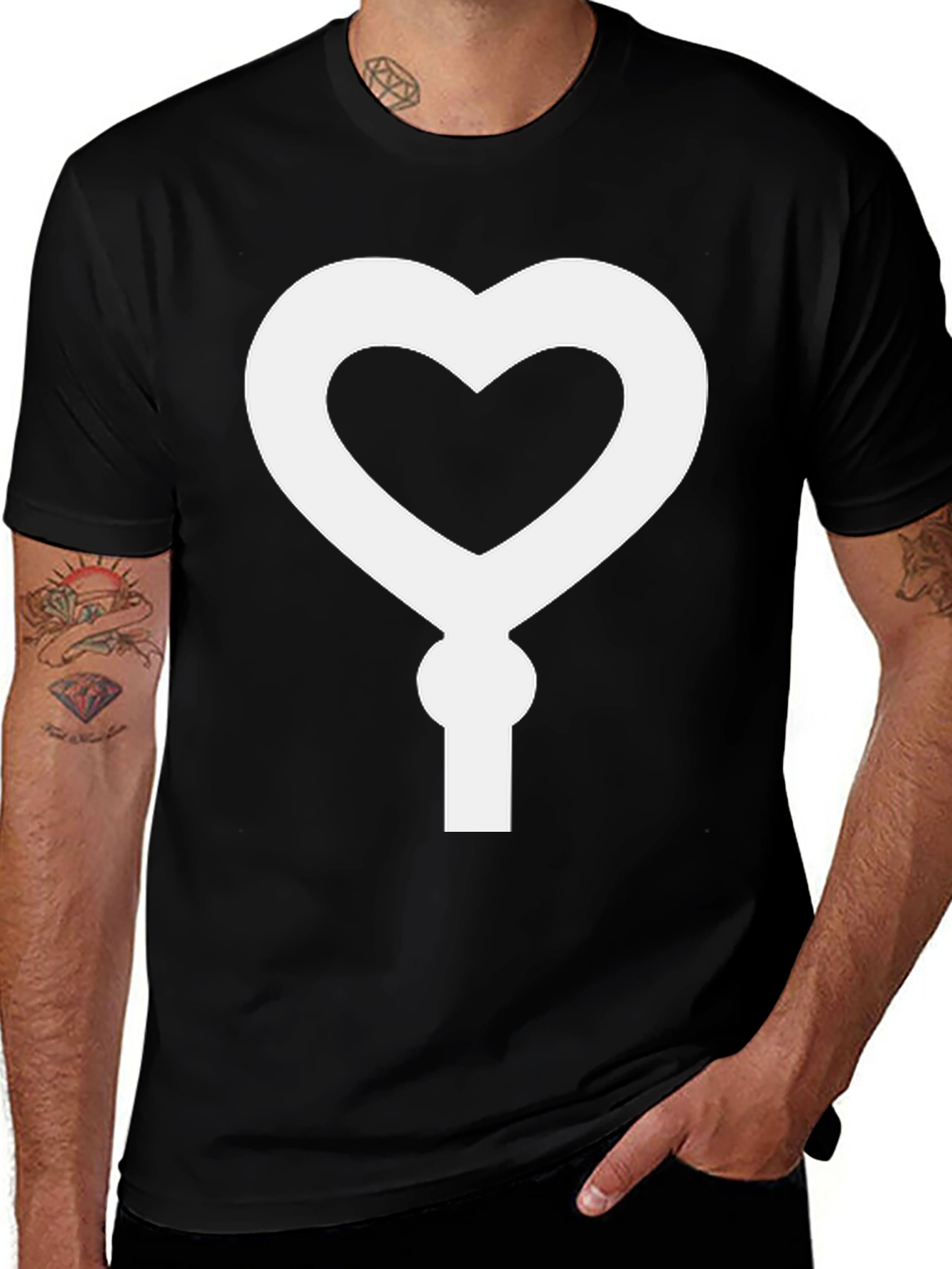 Variant 22 of Heart Keyhole T-Shirt - Black