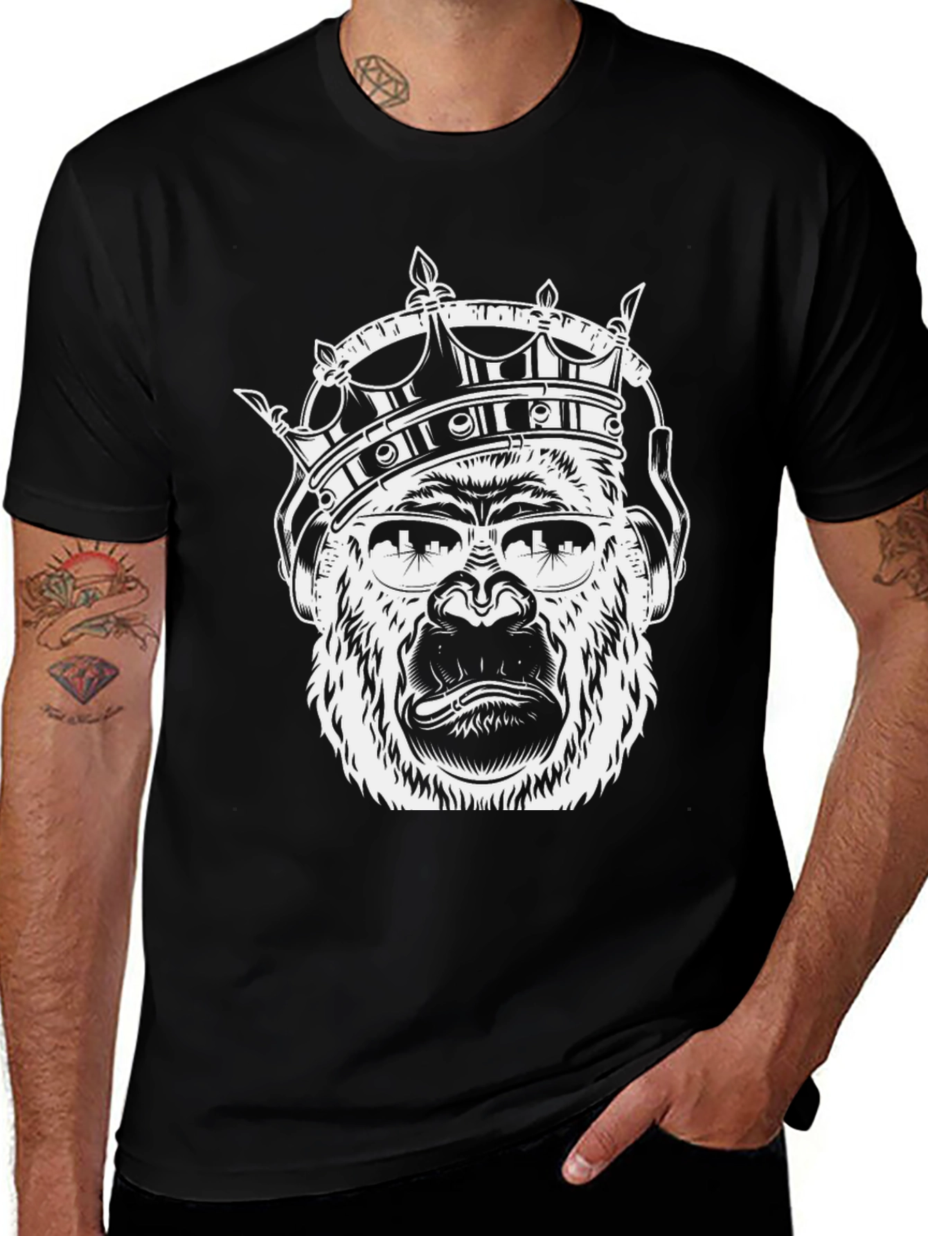 King Kong Graphic T-Shirt - Gorilla with Crown