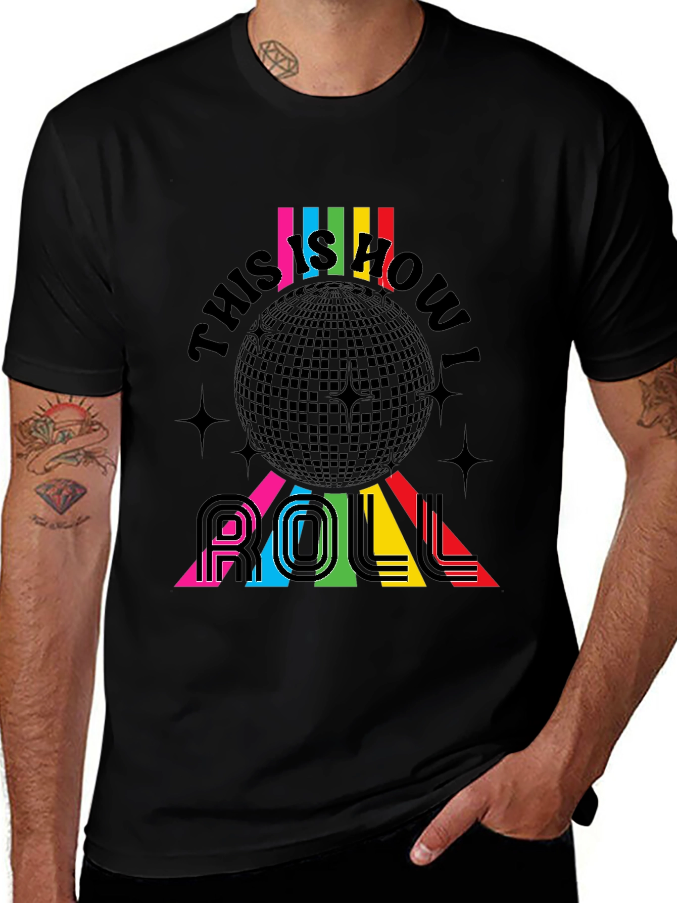 Retro Disco Ball 'This is How I Roll' T-Shirt