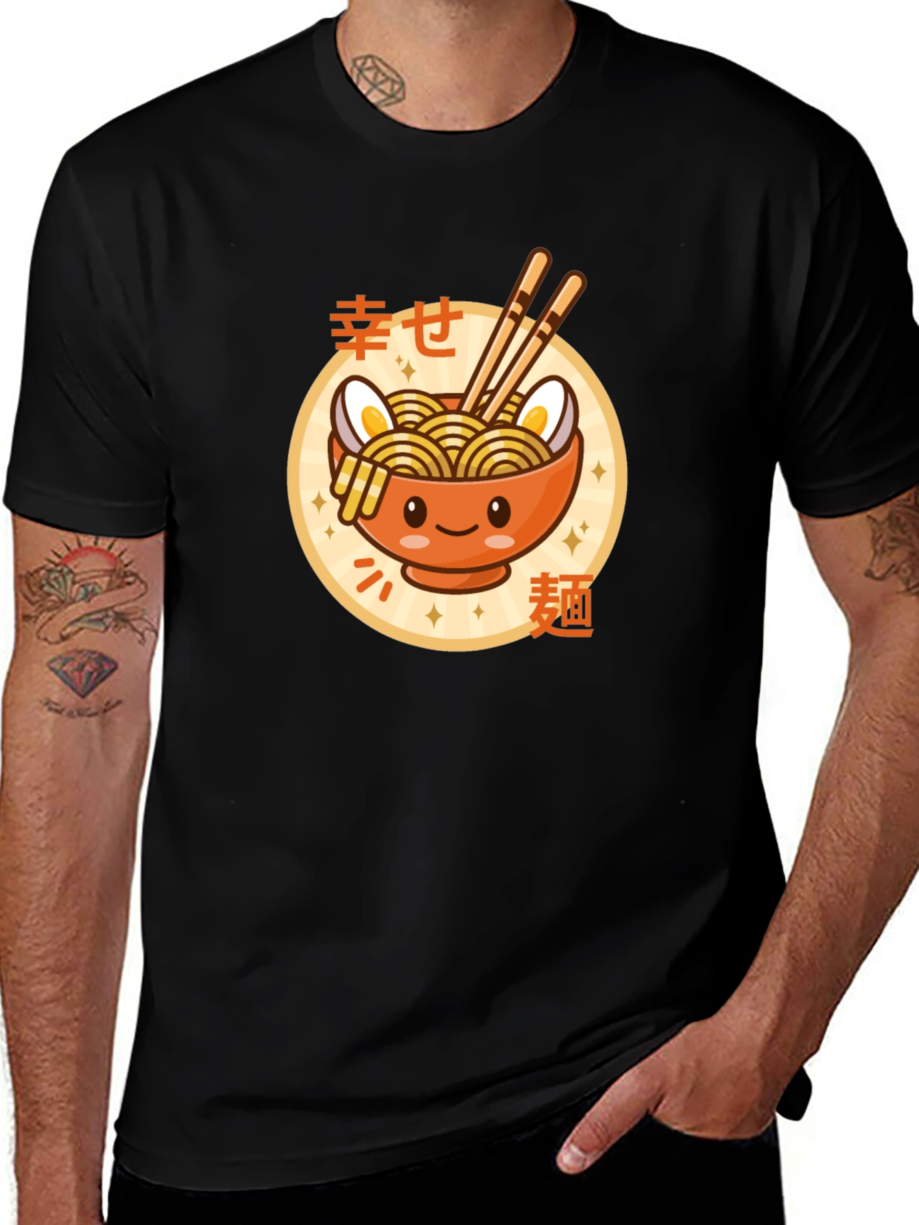 Variant 24 of Kawaii Ramen Bowl Graphic Tee - Unisex Black T-Shirt