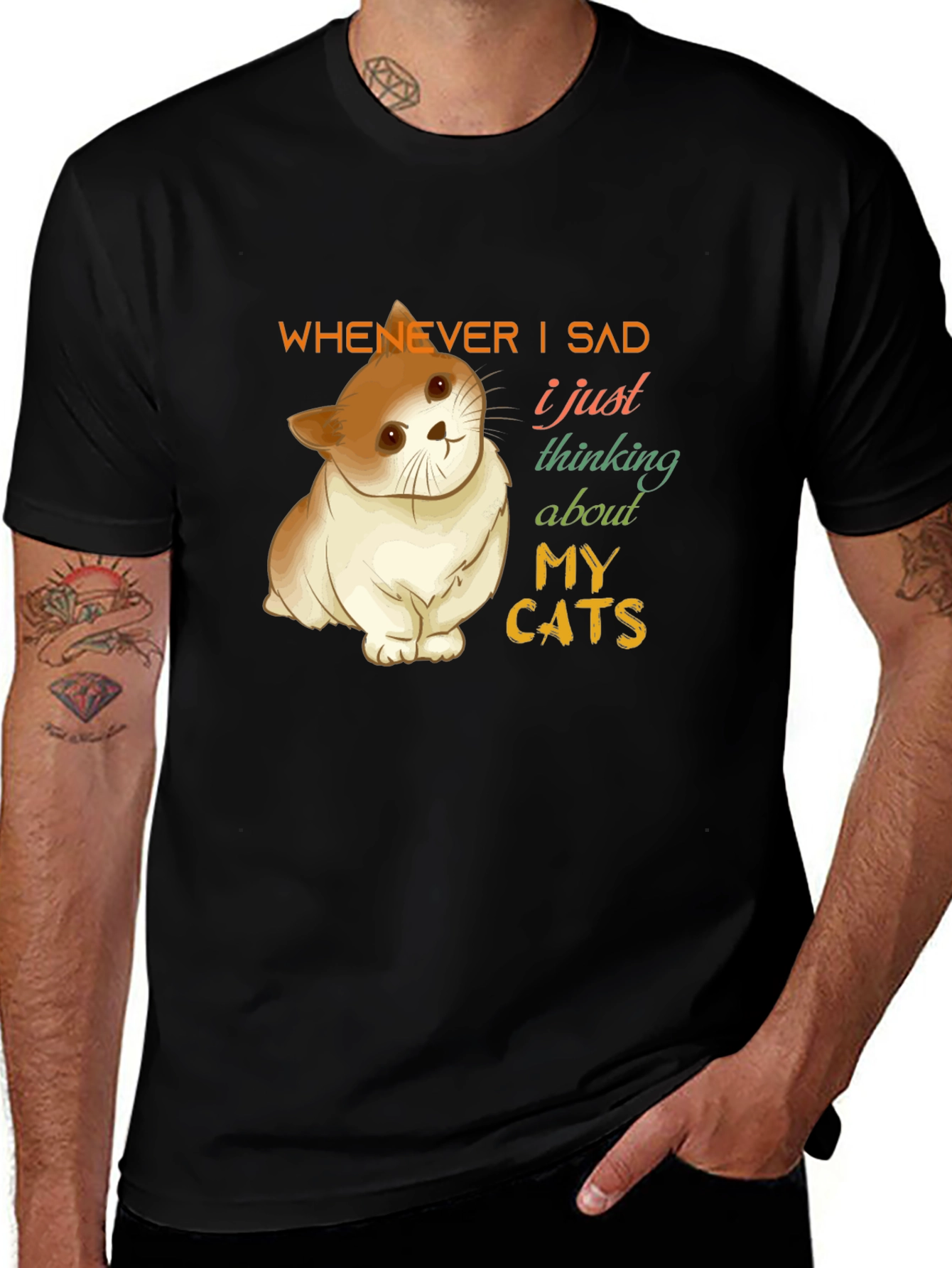 Variant 4 of Cat Lover T-Shirt - Thinking About My Cats