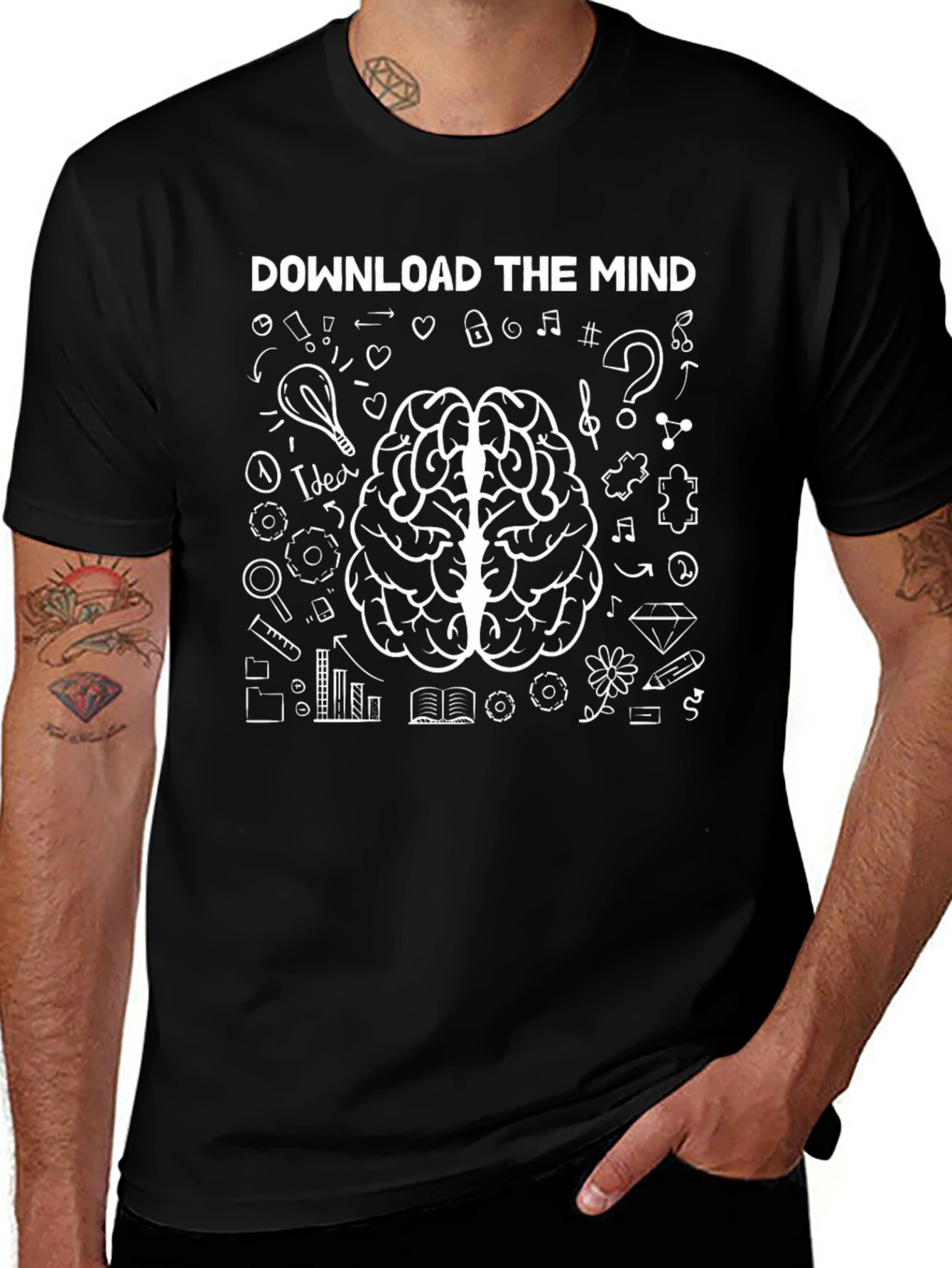 Variant 28 of Download the Mind Graphic Tee - Soft Cotton Blend