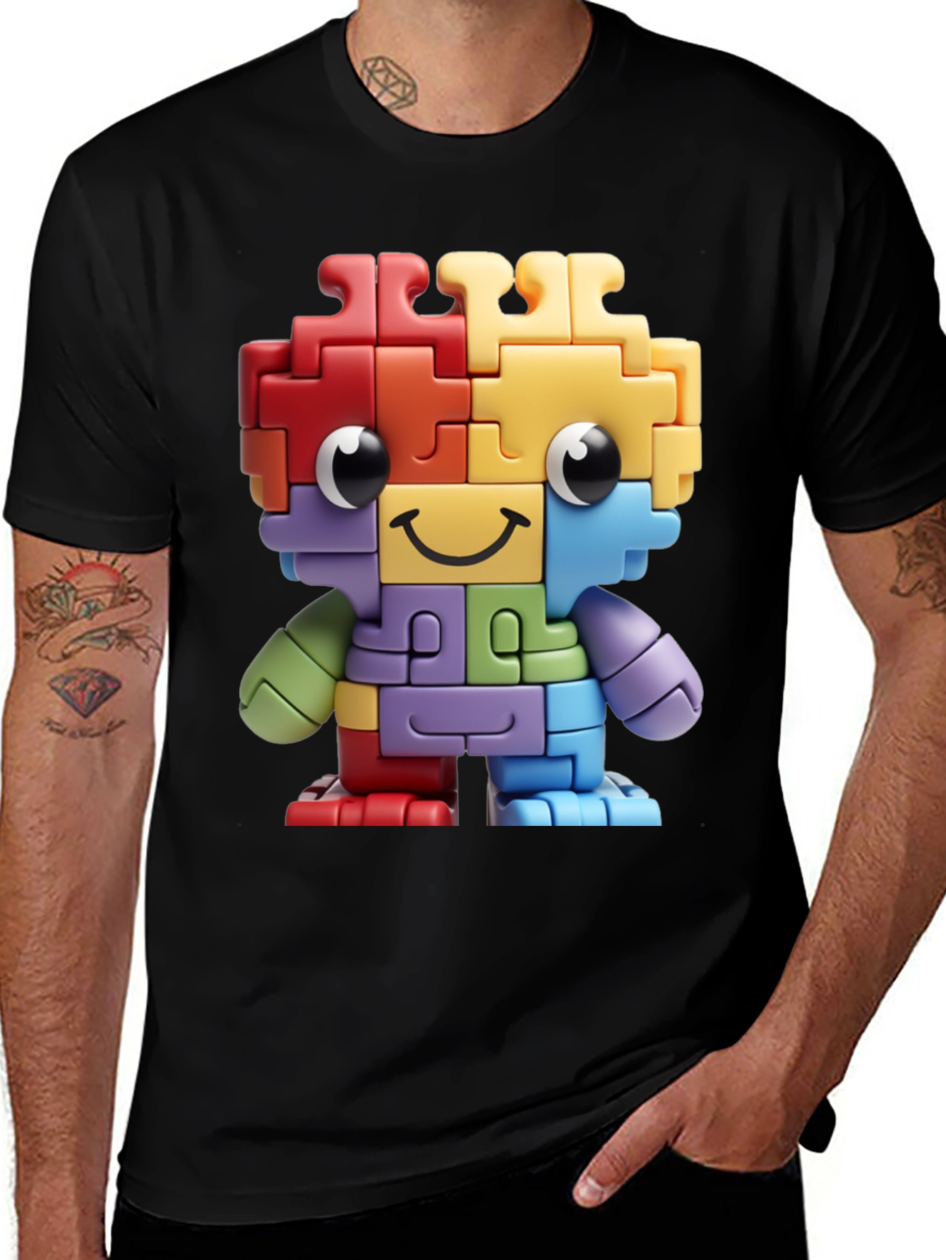Variant 16 of Puzzle Piece Character Graphic T-Shirt