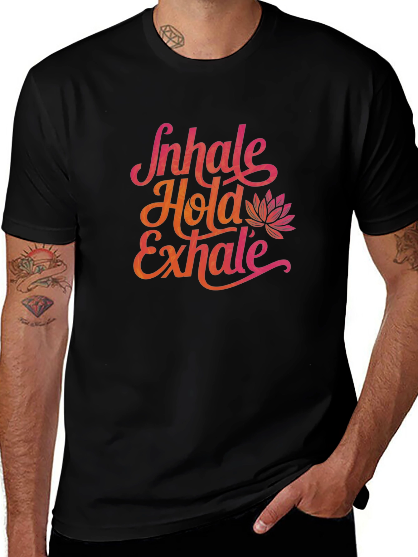 Variant 19 of Inhale Hold Exhale Graphic Tee - Yoga Inspired Shirt