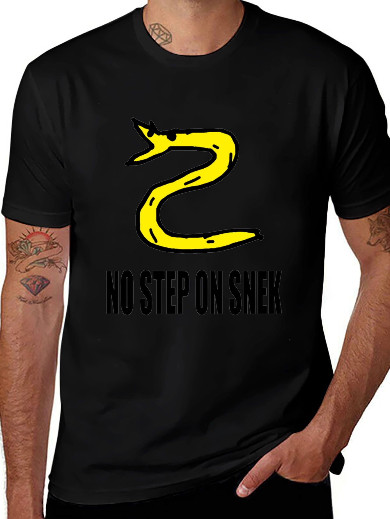Variant 30 of No Step on Snek T-Shirt - Black, Cotton Blend