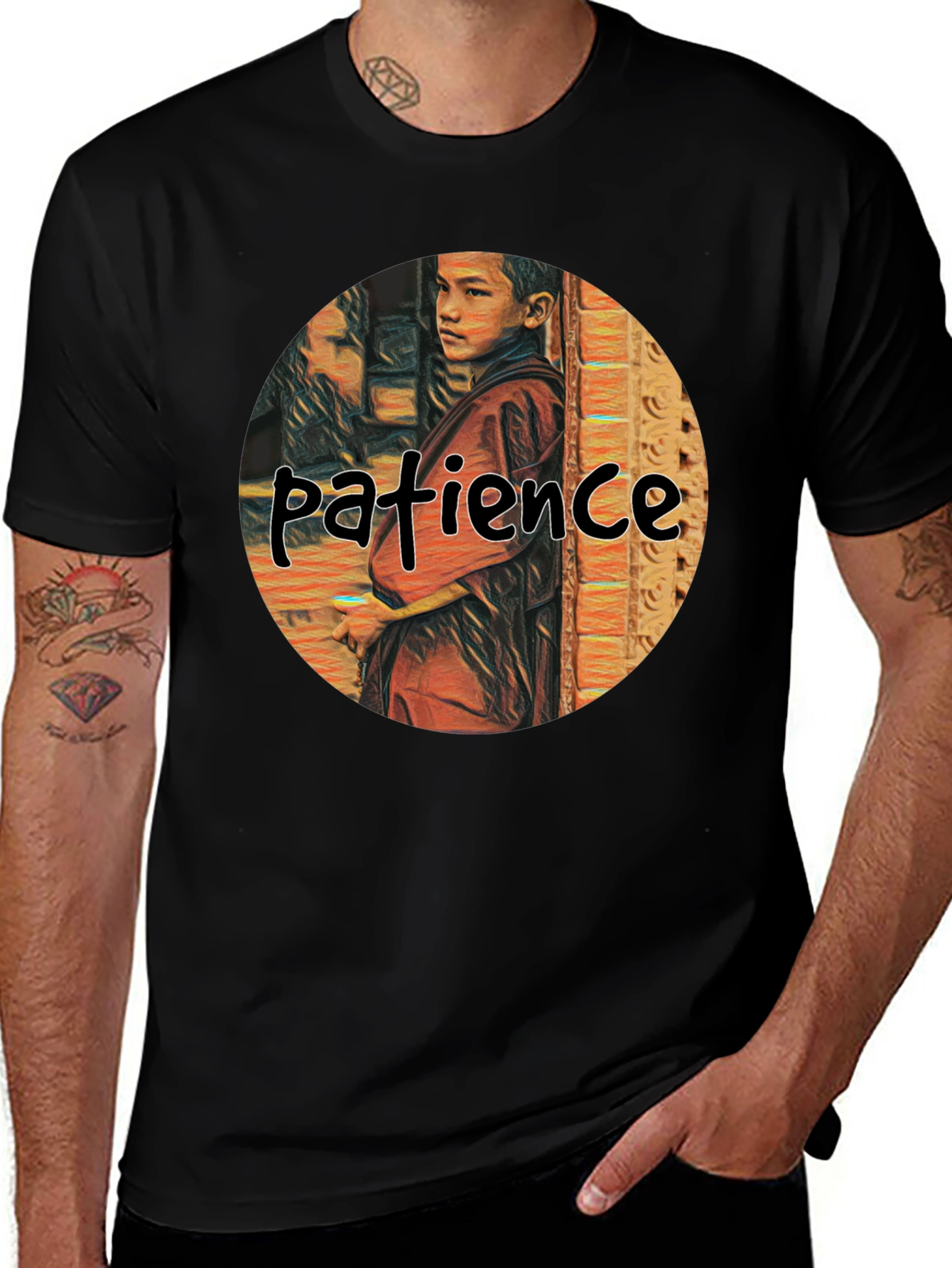 Patience Graphic Print Crew Neck T-Shirt