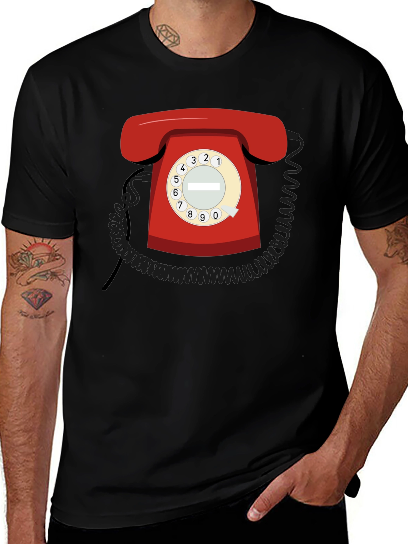 Variant 26 of Vintage Rotary Phone Graphic T-Shirt - Retro Cool!