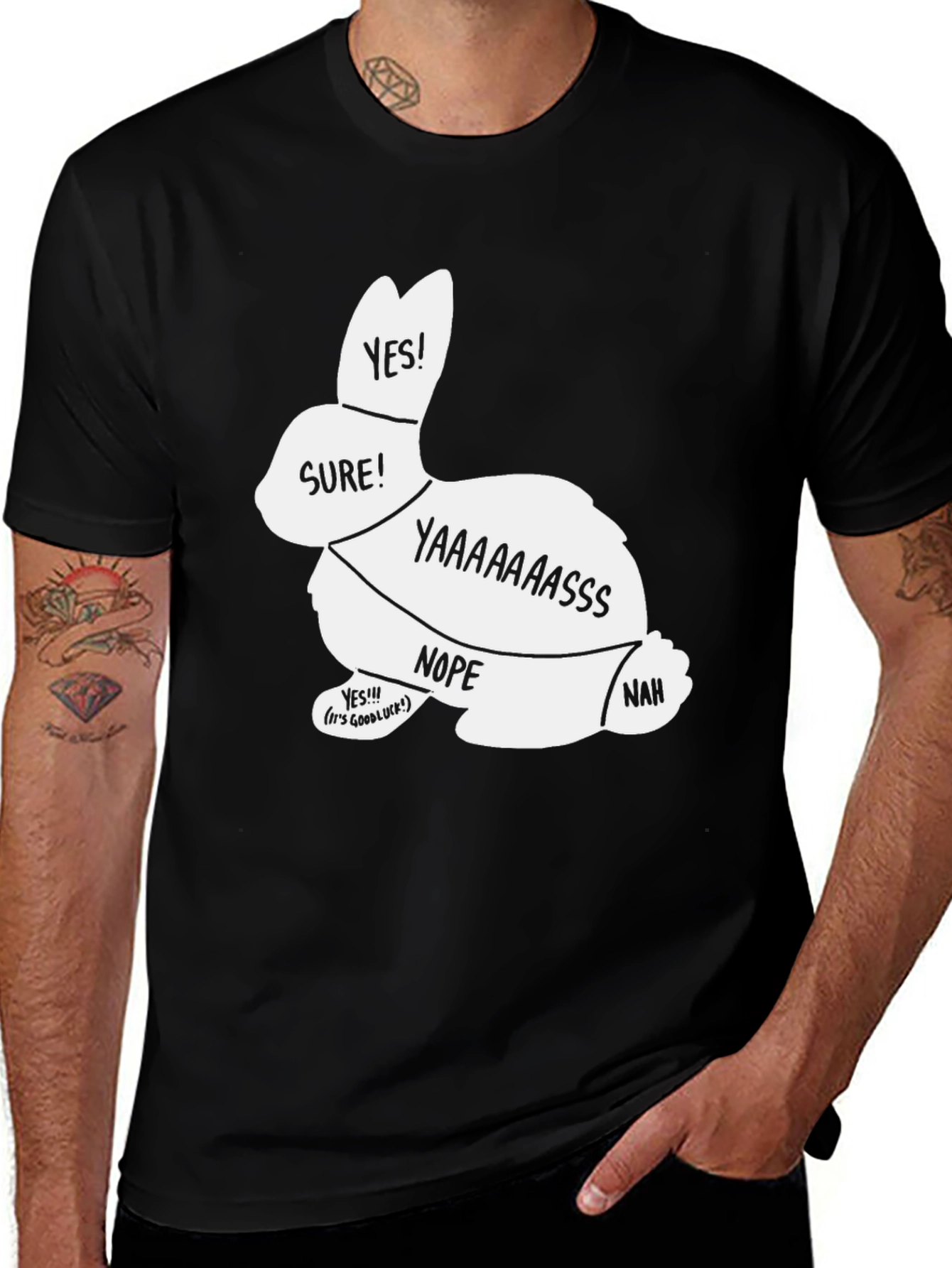 Variant 23 of Funny Rabbit Graphic Men's T-Shirt