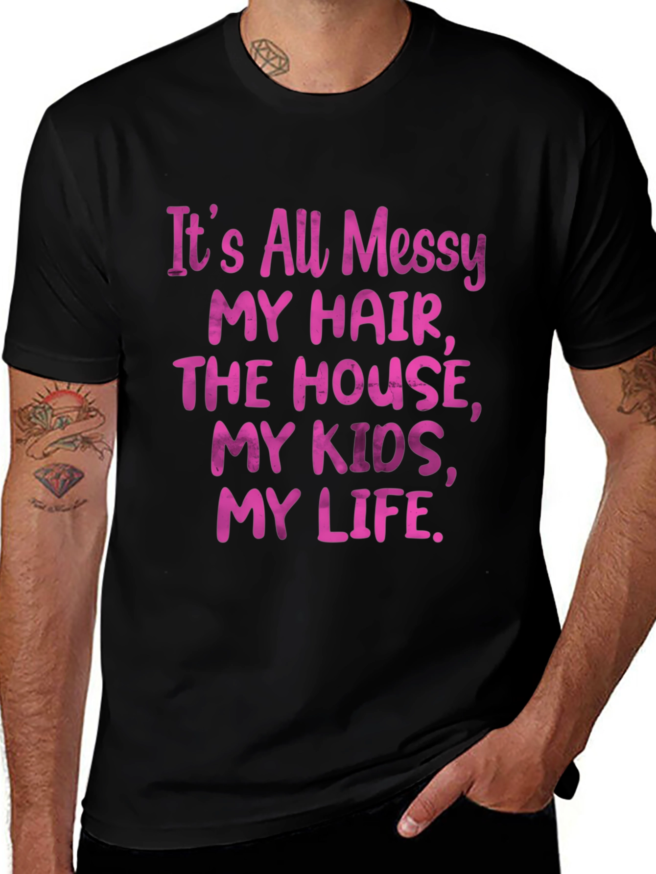 Variant 20 of Messy Life Graphic Tee - Mom Life Shirt