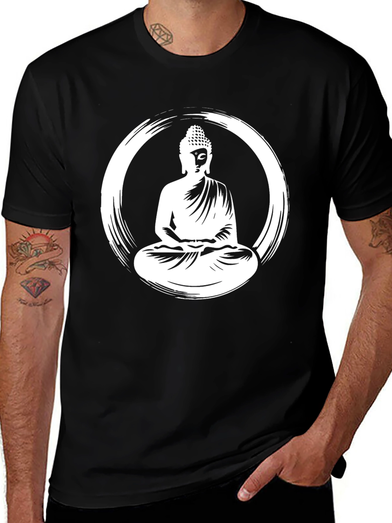 Buddha Zen Circle Graphic T-Shirt