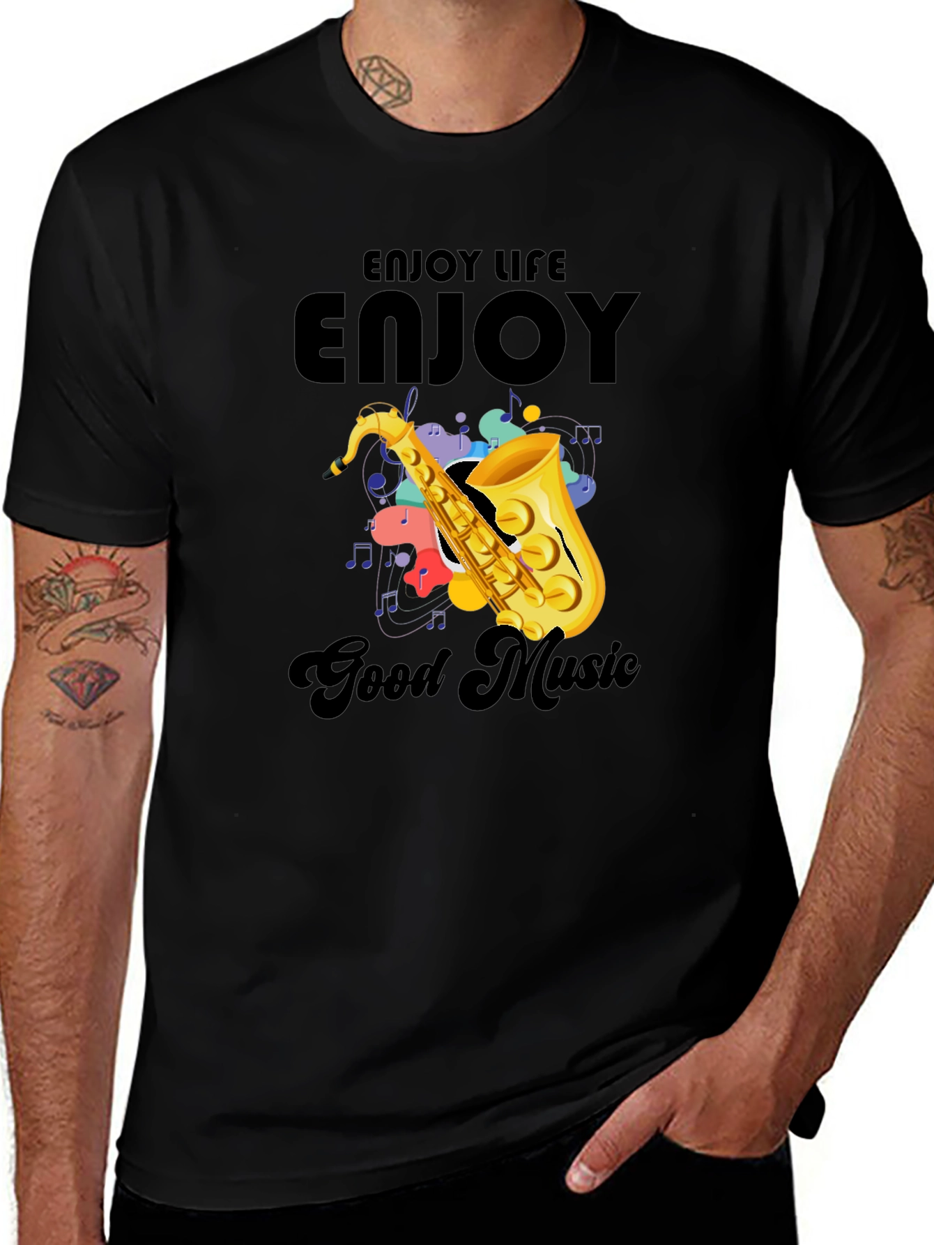 Variant 4 of Enjoy Life Saxophone Graphic T-Shirt