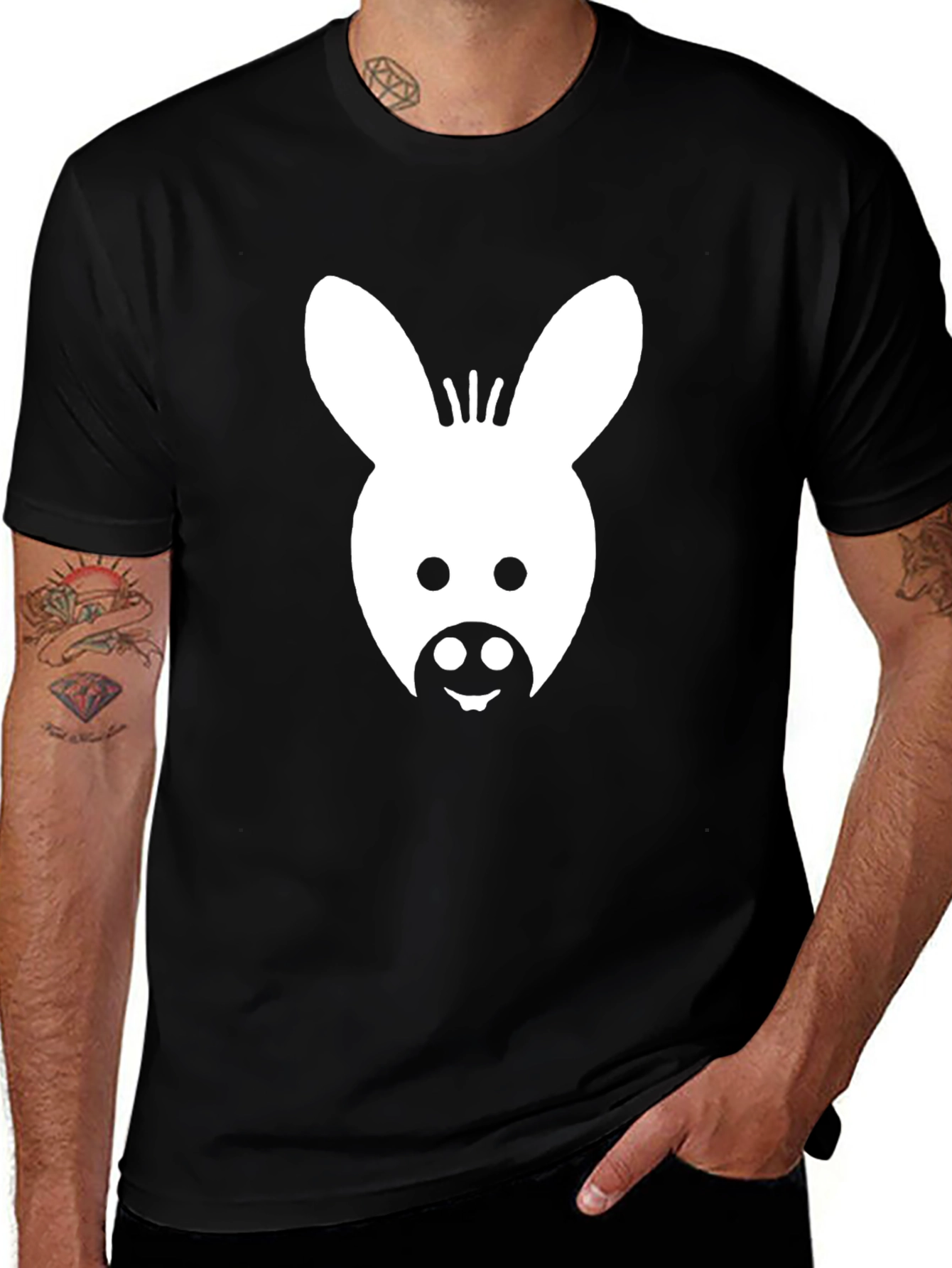 Variant 14 of Donkey Graphic Tee - Black Cotton T-Shirt