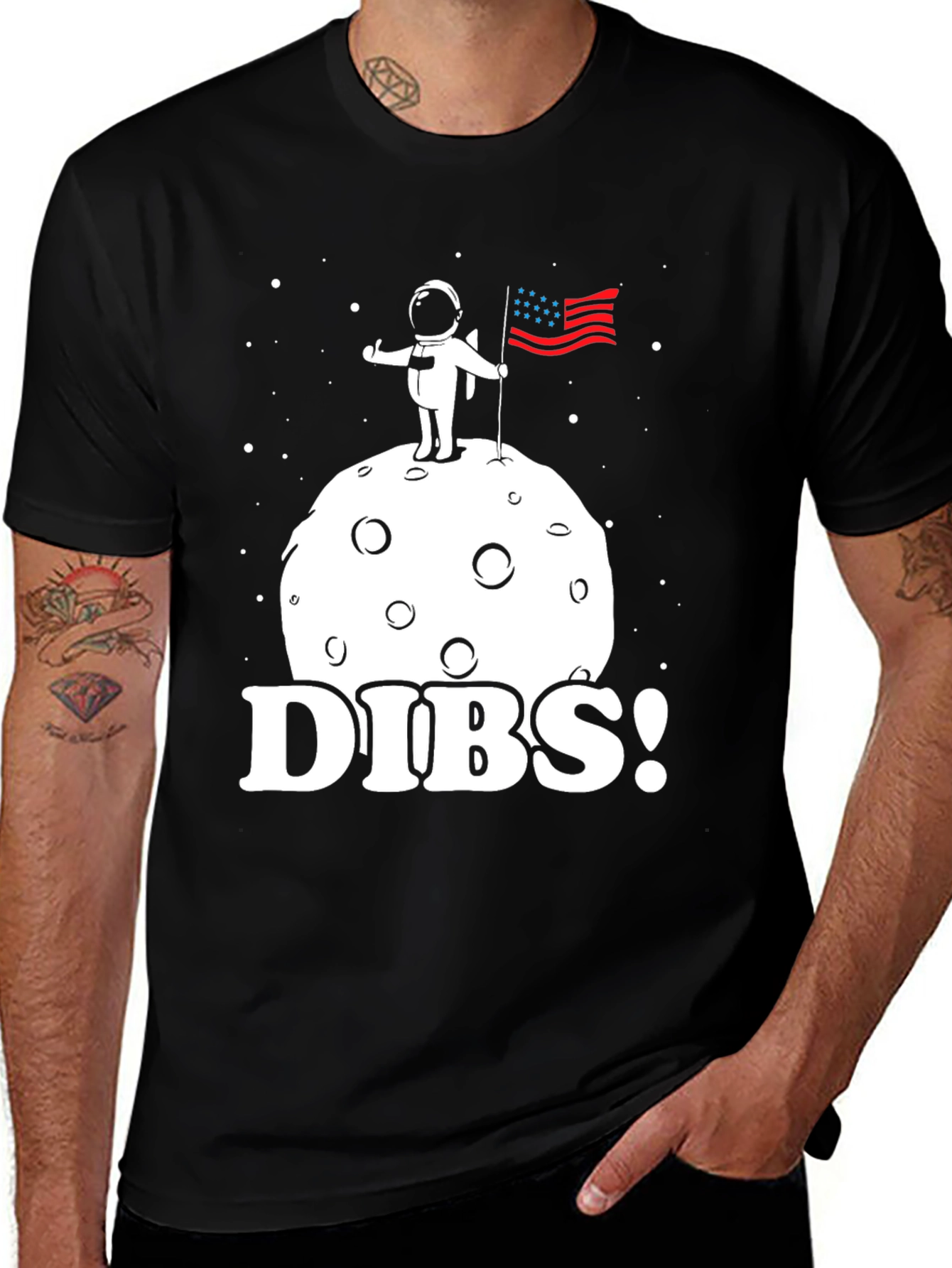 Variant 15 of Dibs! Astronaut on Moon T-Shirt - Space Claim Tee
