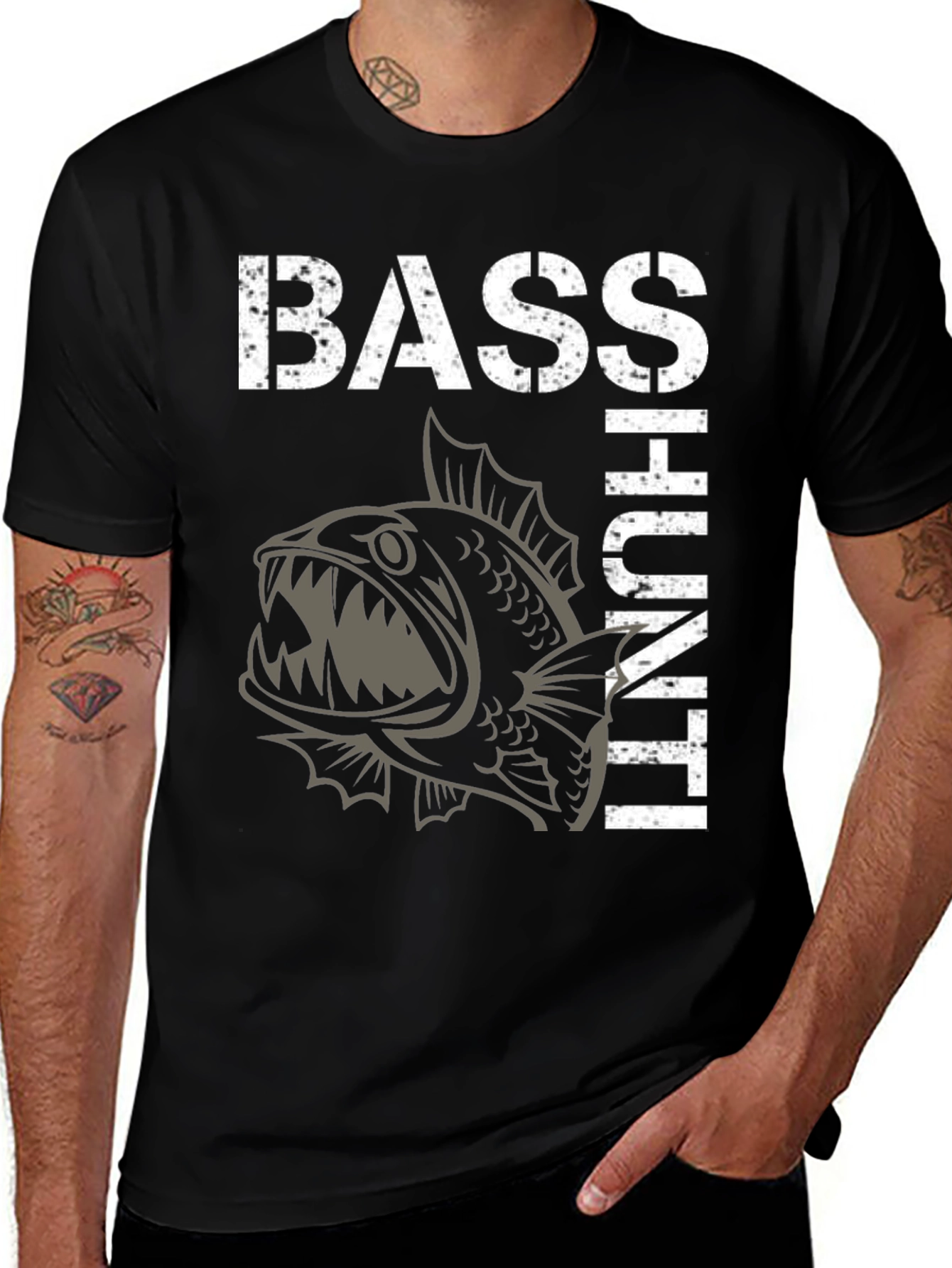 Bass Hunt T-Shirt Fishing Angler