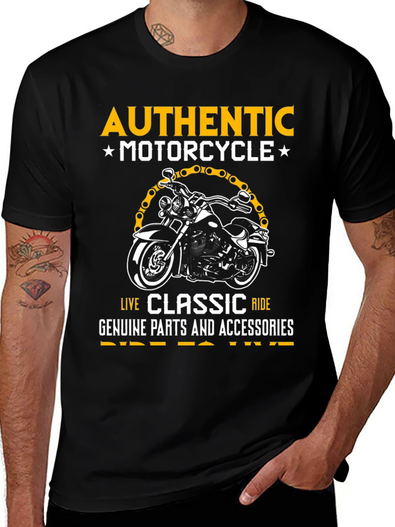 Variant 20 of Authentic Motorcycle Graphic Tee